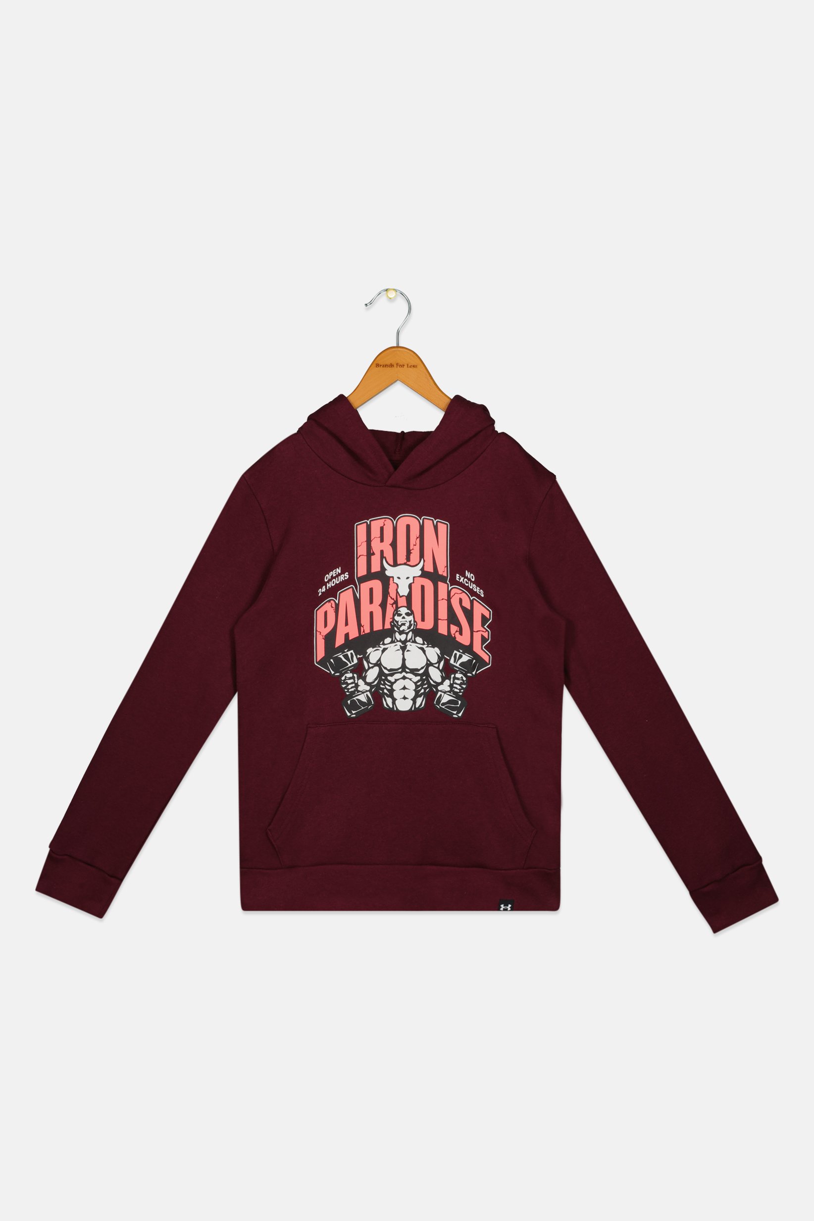 Kids Boy Loose Fit Long Sleeve Outdoor Hoodie, Maroon