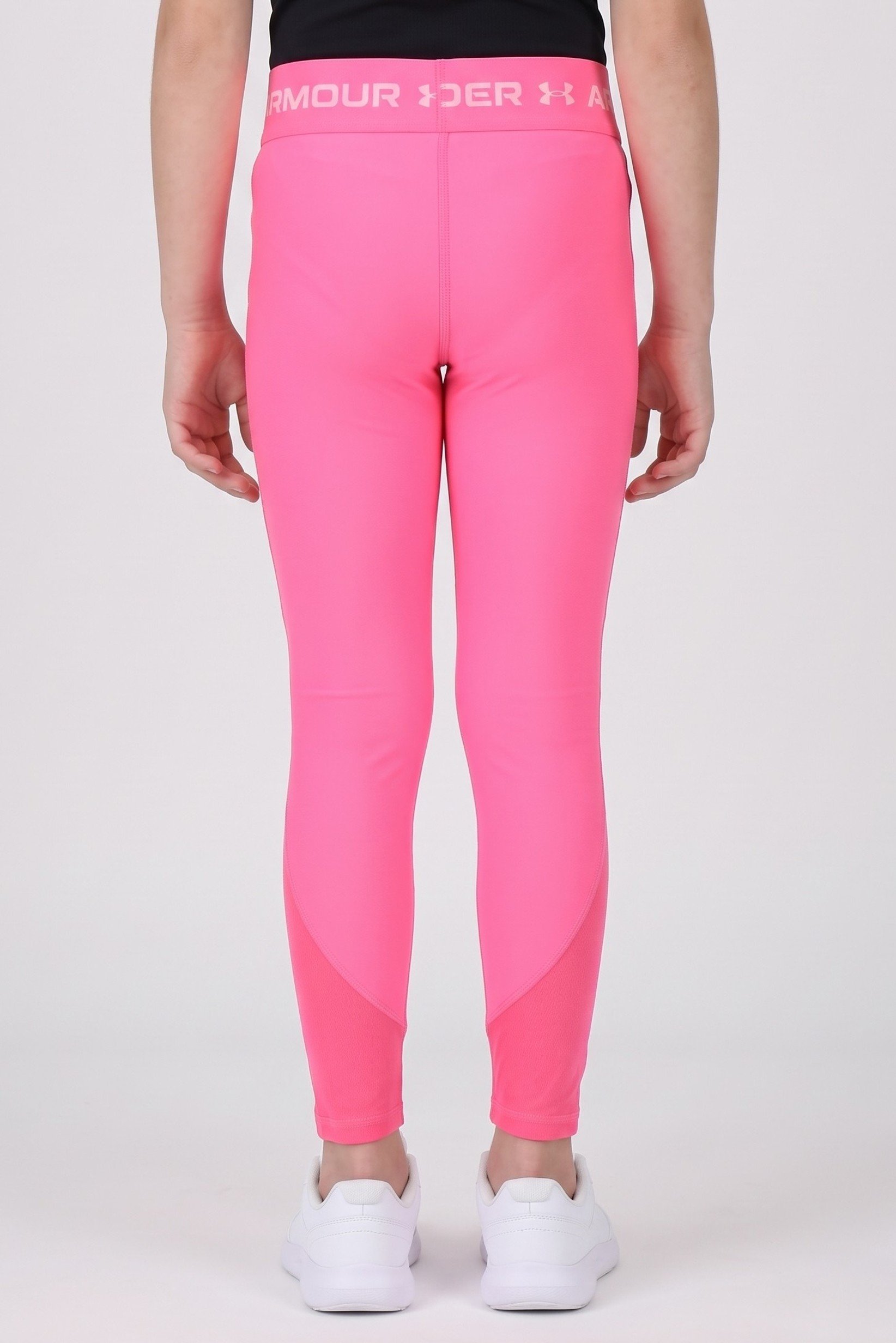 Kids Girl Brand Logo Training Leggings, Neon Pink