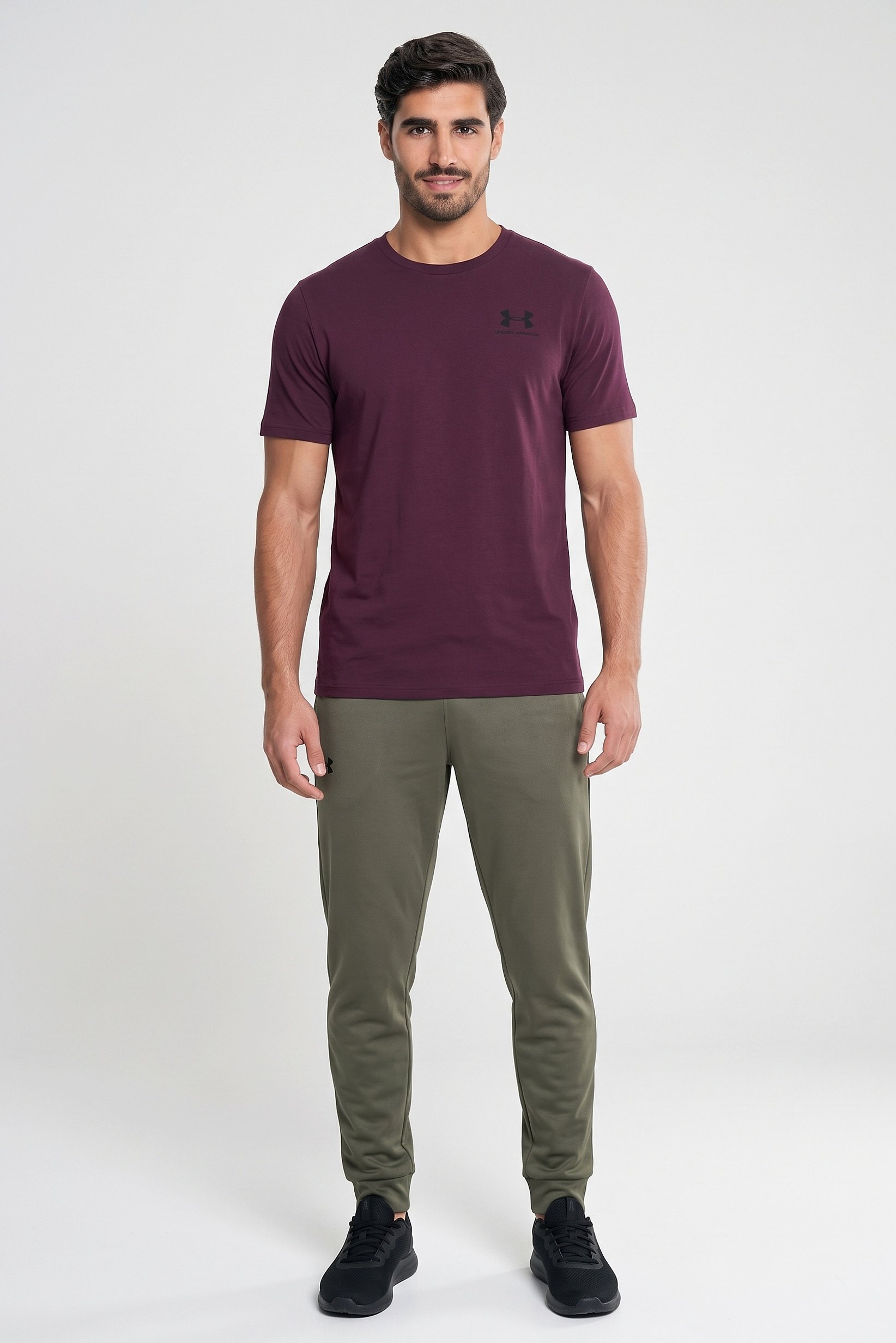 Men Loose Fit Short Sleeve Outdoor T-Shirts, Dark Purple