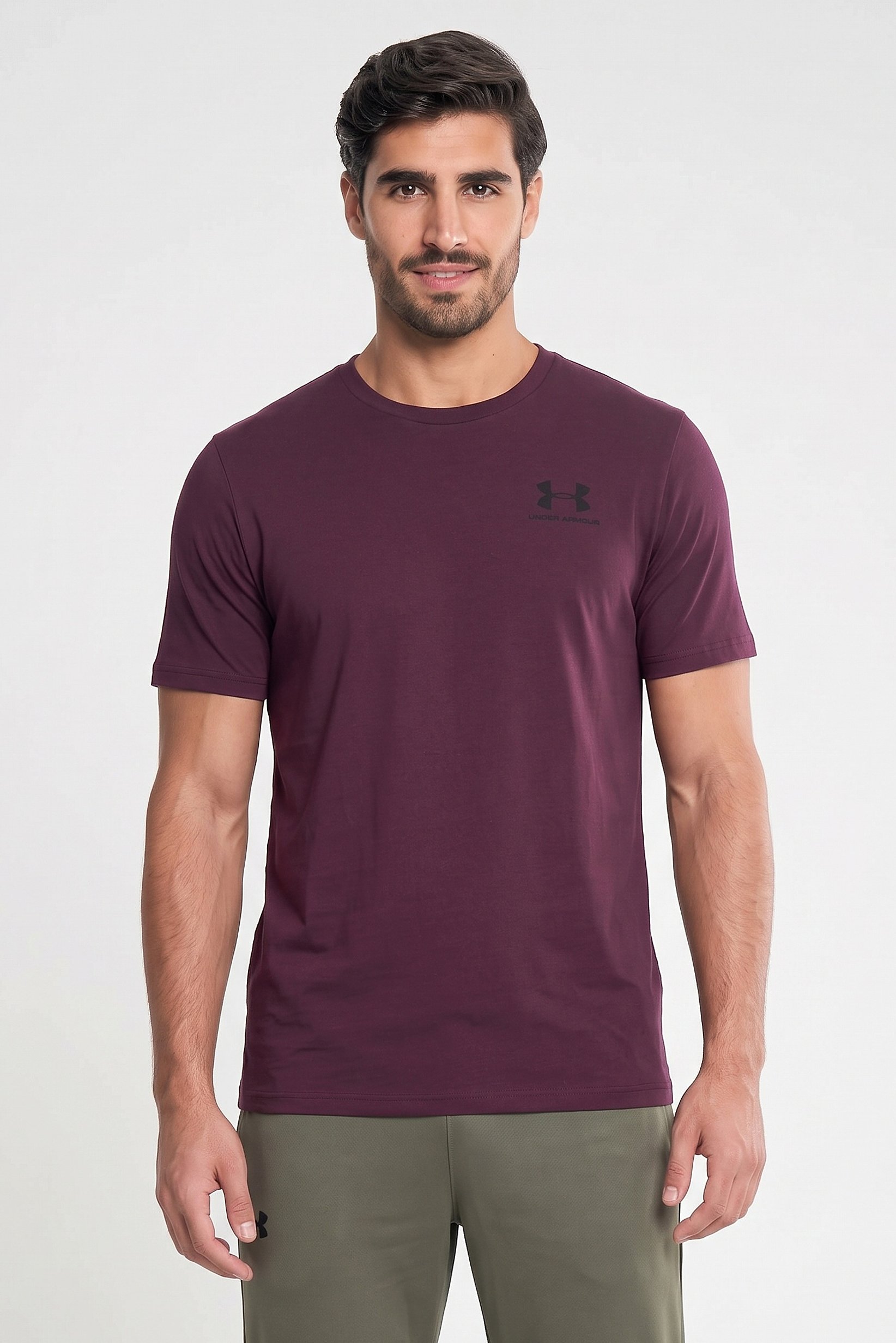 Men Loose Fit Short Sleeve Outdoor T-Shirts, Dark Purple