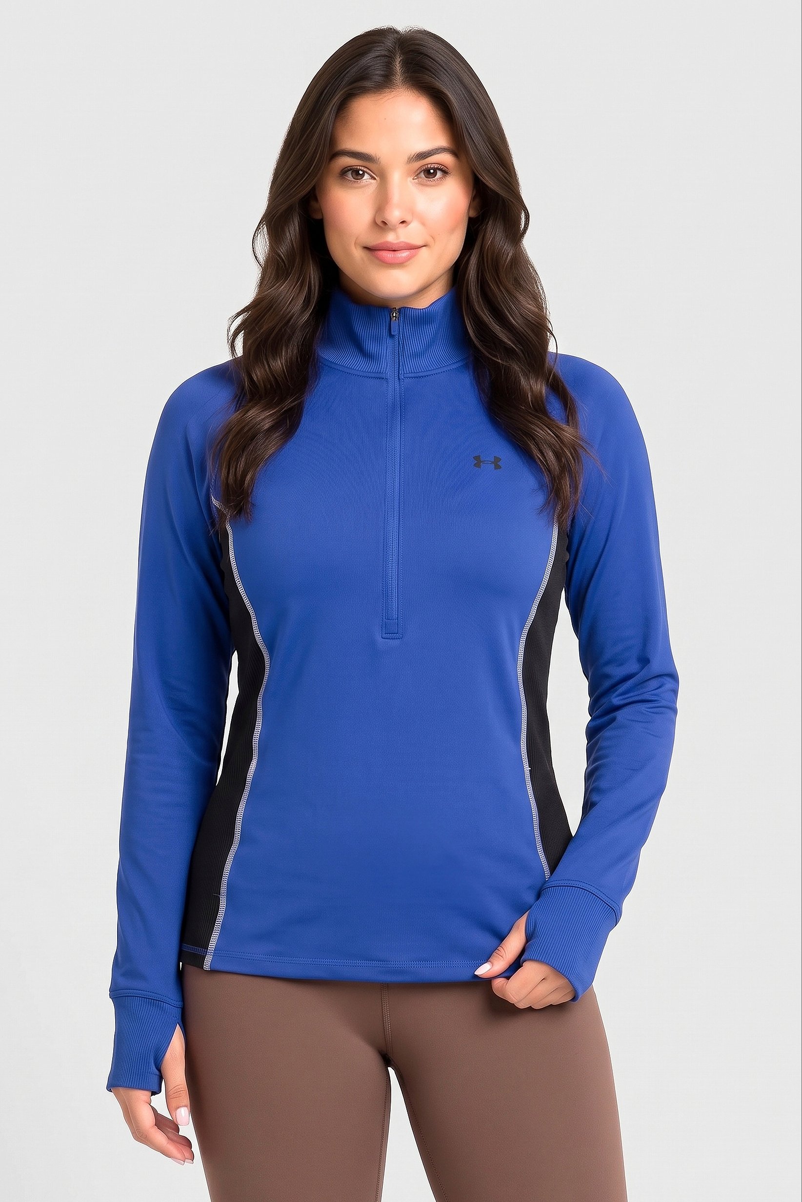 Women Fitted Long Sleeve Training Top, Dark Blue
