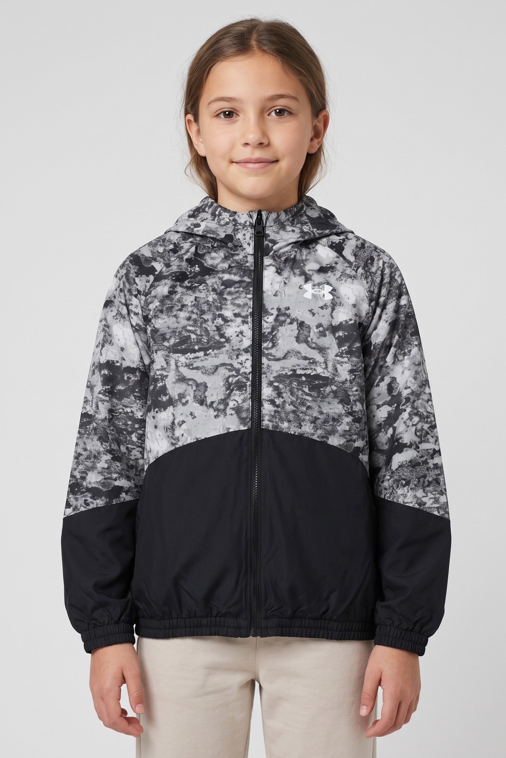 Kids Girl Loose Fit Long Sleeve Training Jacket, Multicolor
