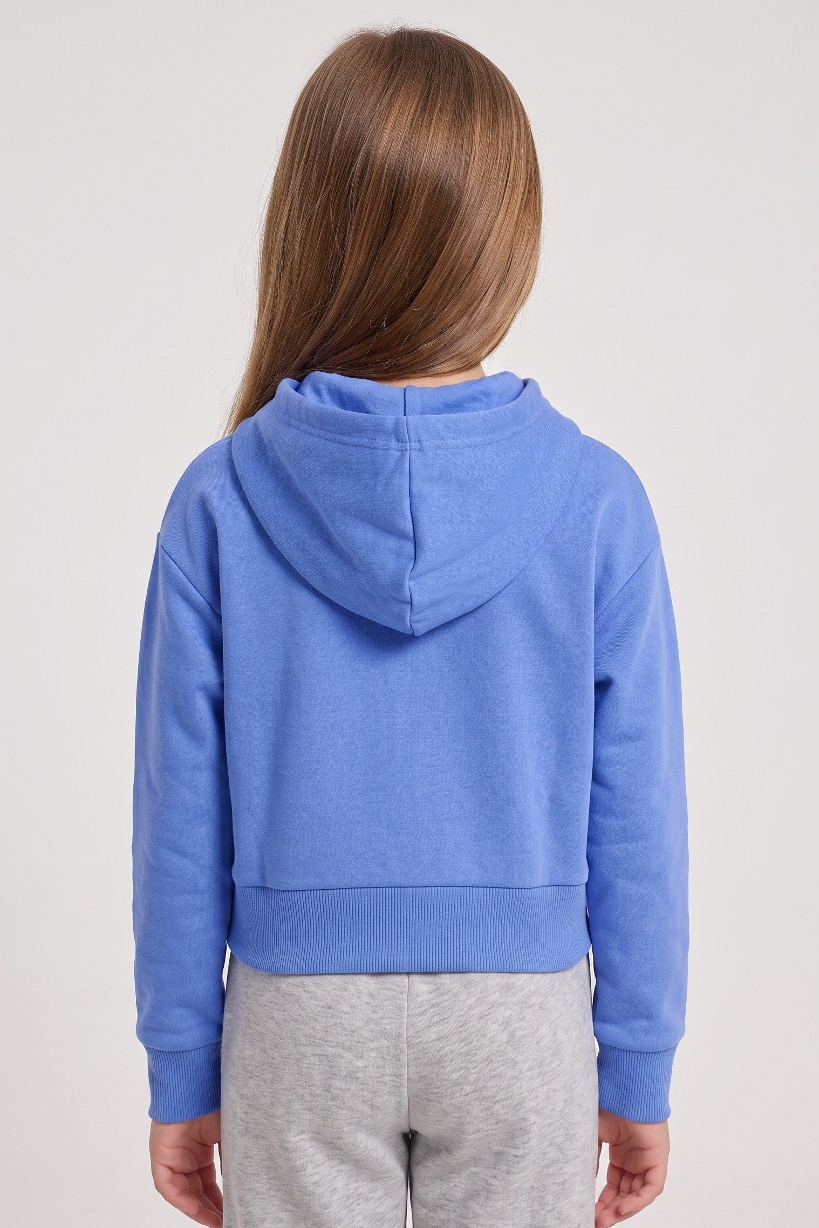 Kids Girl Loose Fit Long Sleeve Outdoor Hoodie, Blue