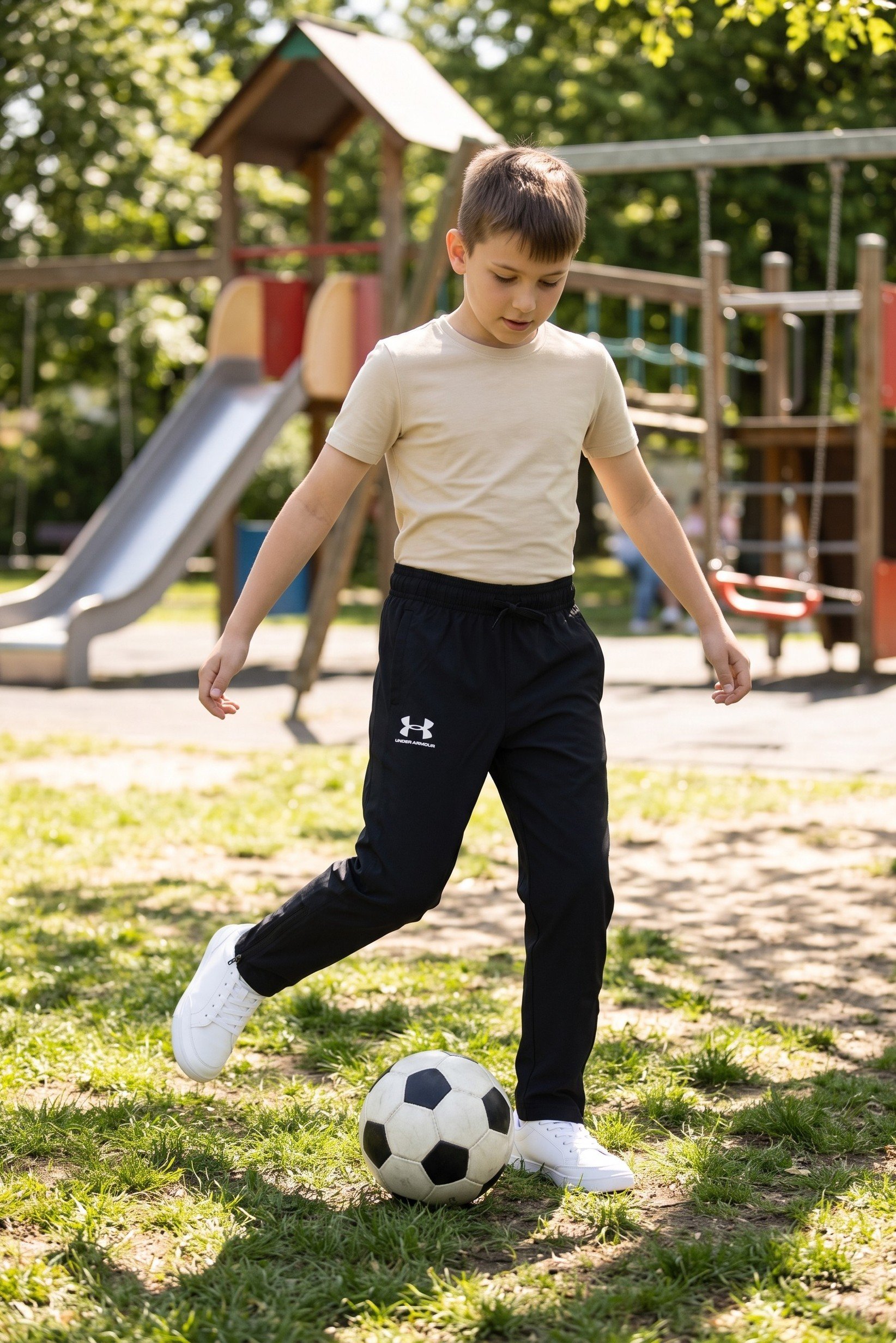 Kids Boy Loose Fit Training Track Pants, Black