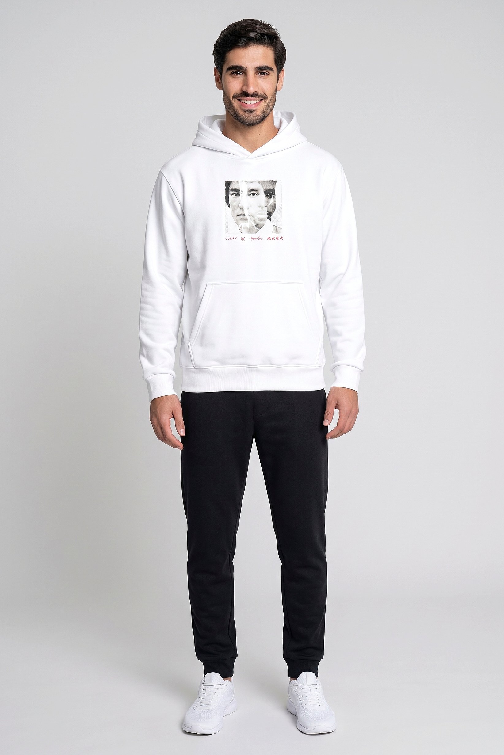 Steph Curry Men Loose Fit Long Sleeve Outdoor Hoodie, White