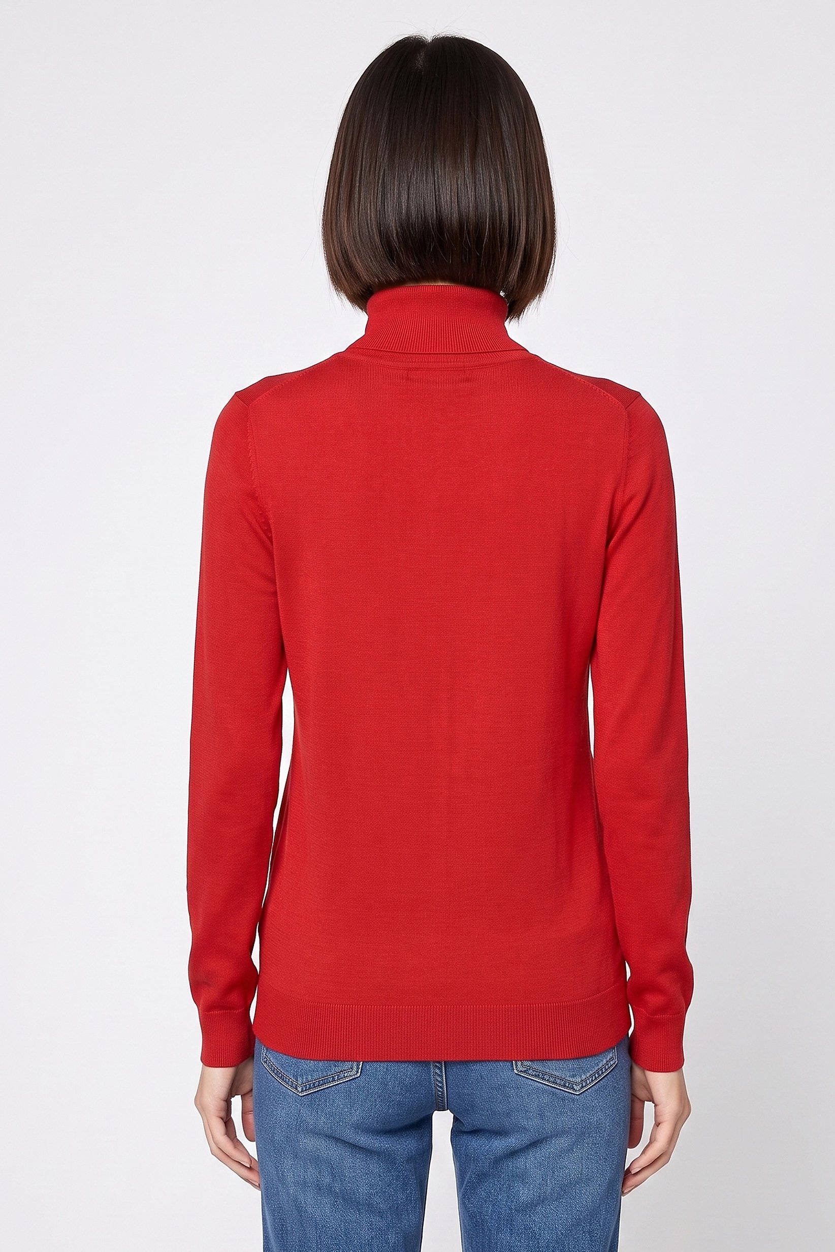 Lauren Ralph Lauren Women High Neck Long Sleeve Textured Sweater, Red