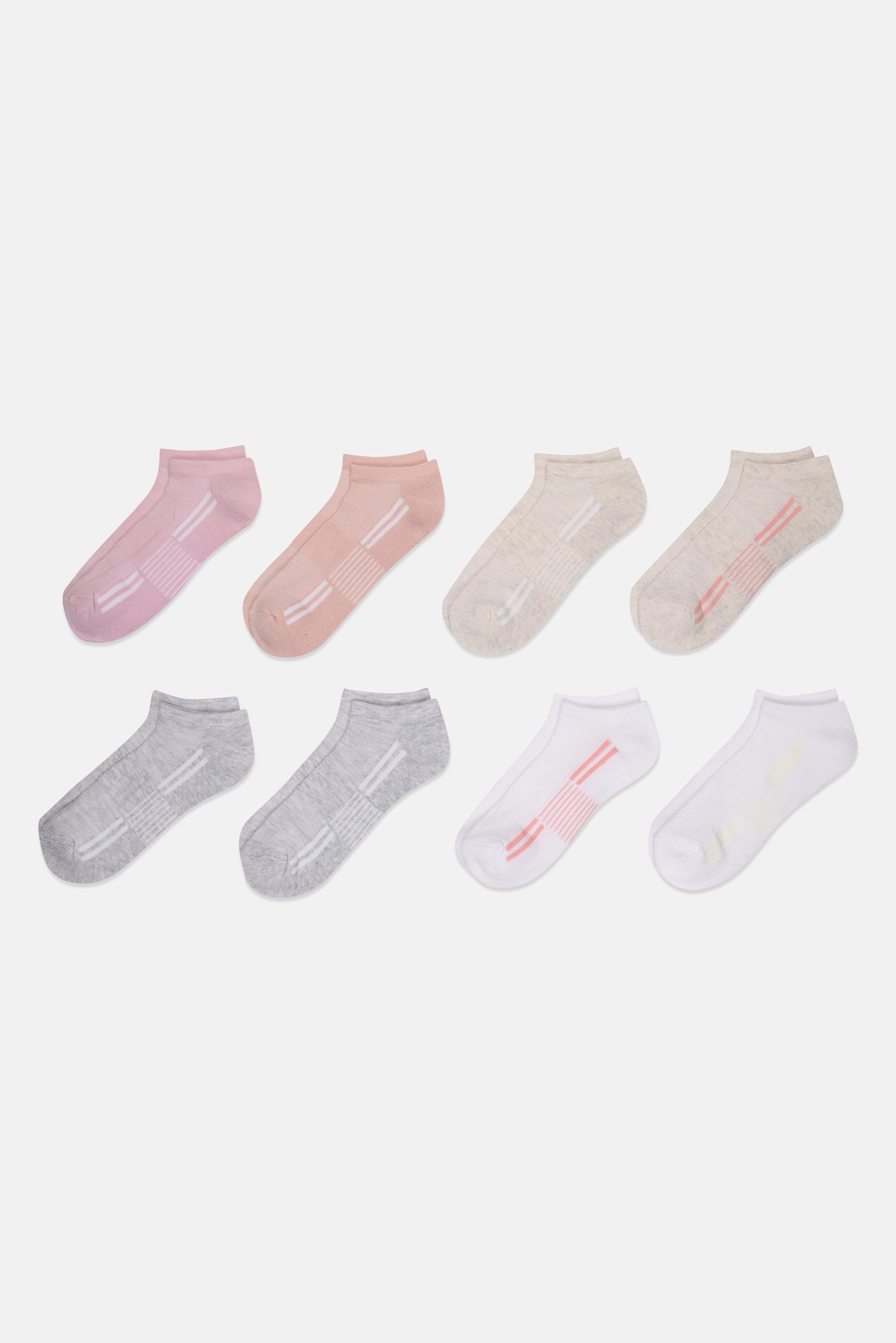 Women 8 Pairs Cushion Comfort Low Cut Socks, Multicolor