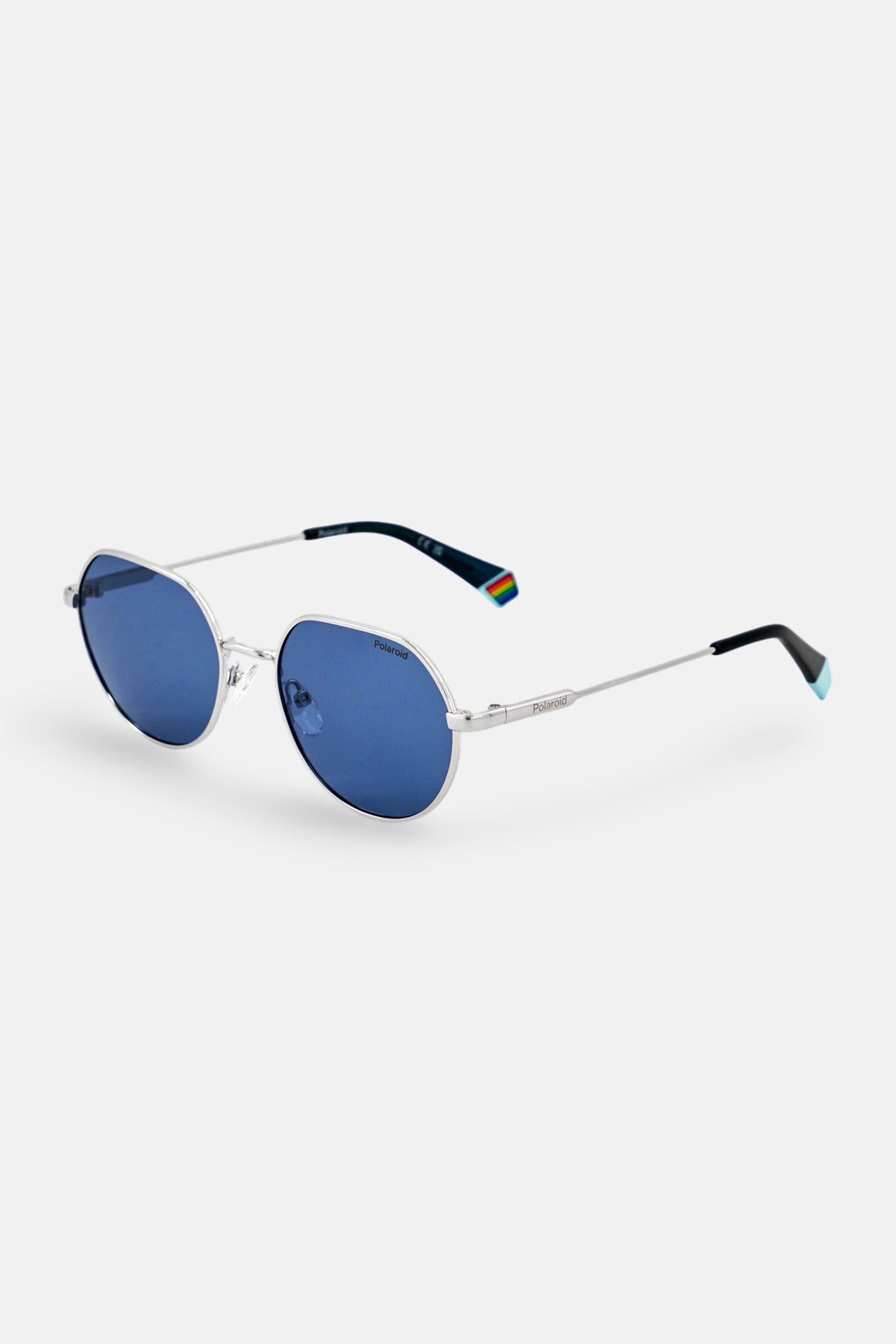 Men 207849DOH54C3 Round Sunglasses, Silver