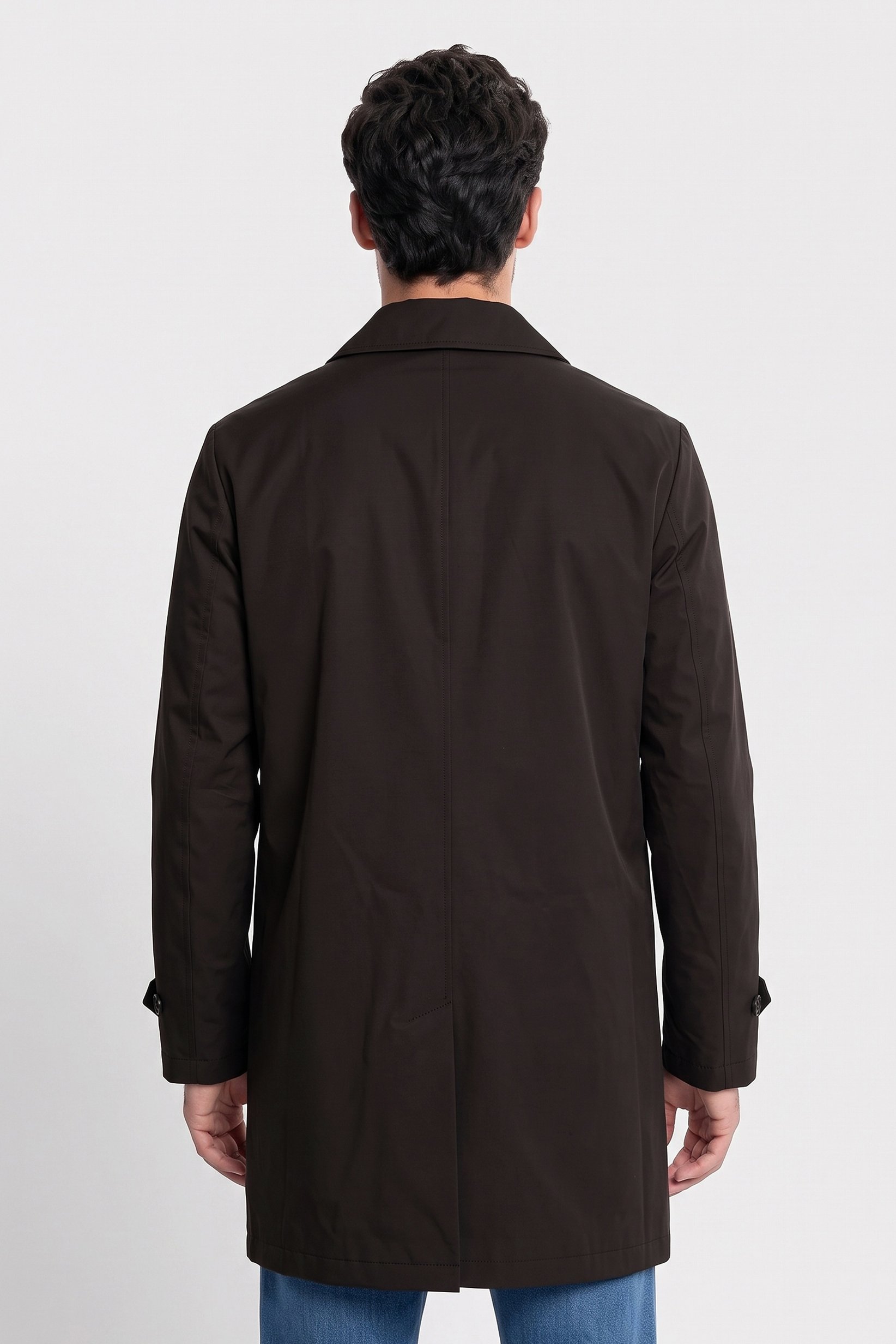 Men Solid Raincoat Jacket, Black