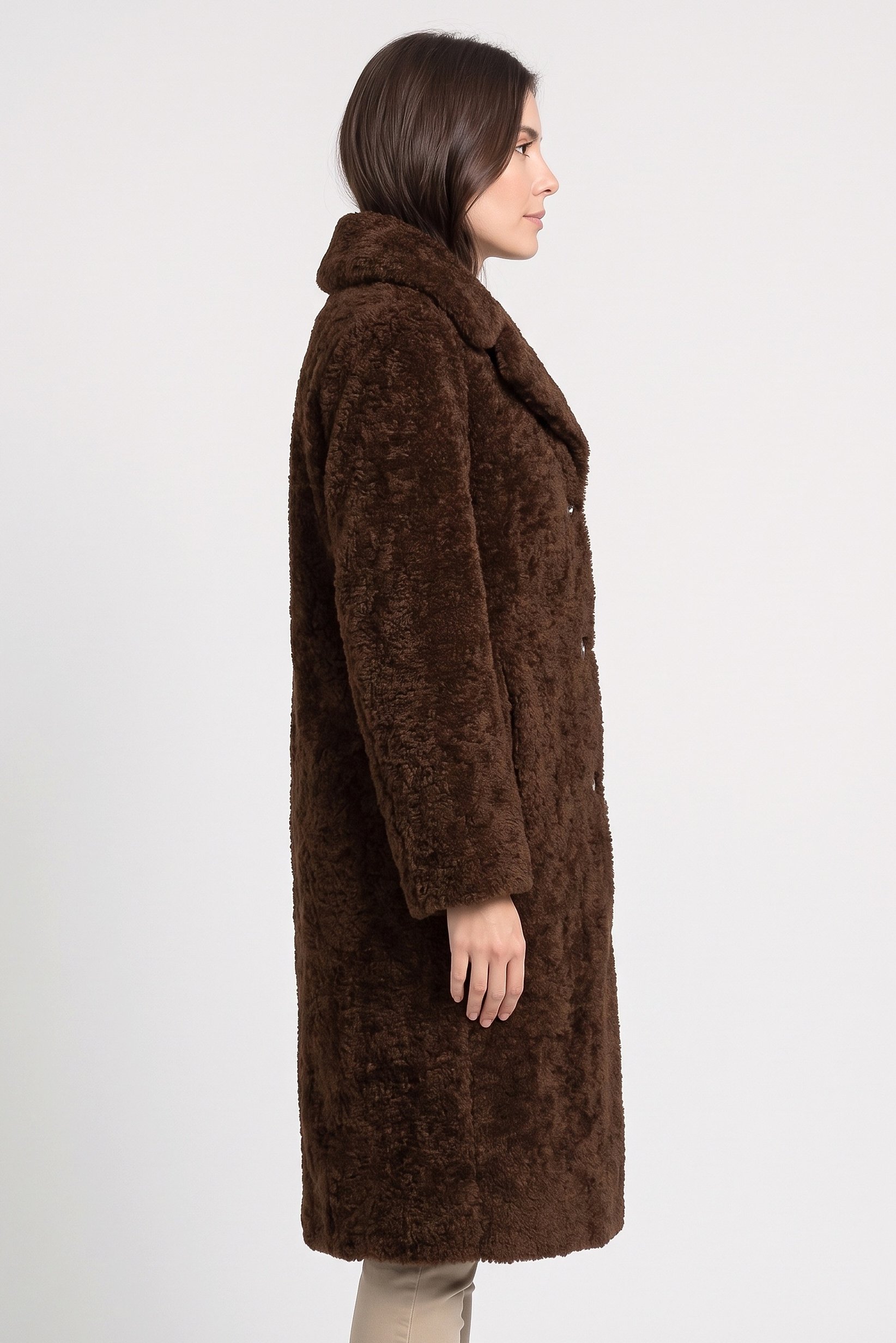 Women Textured Sherpa Jacket, Chocolate Brown