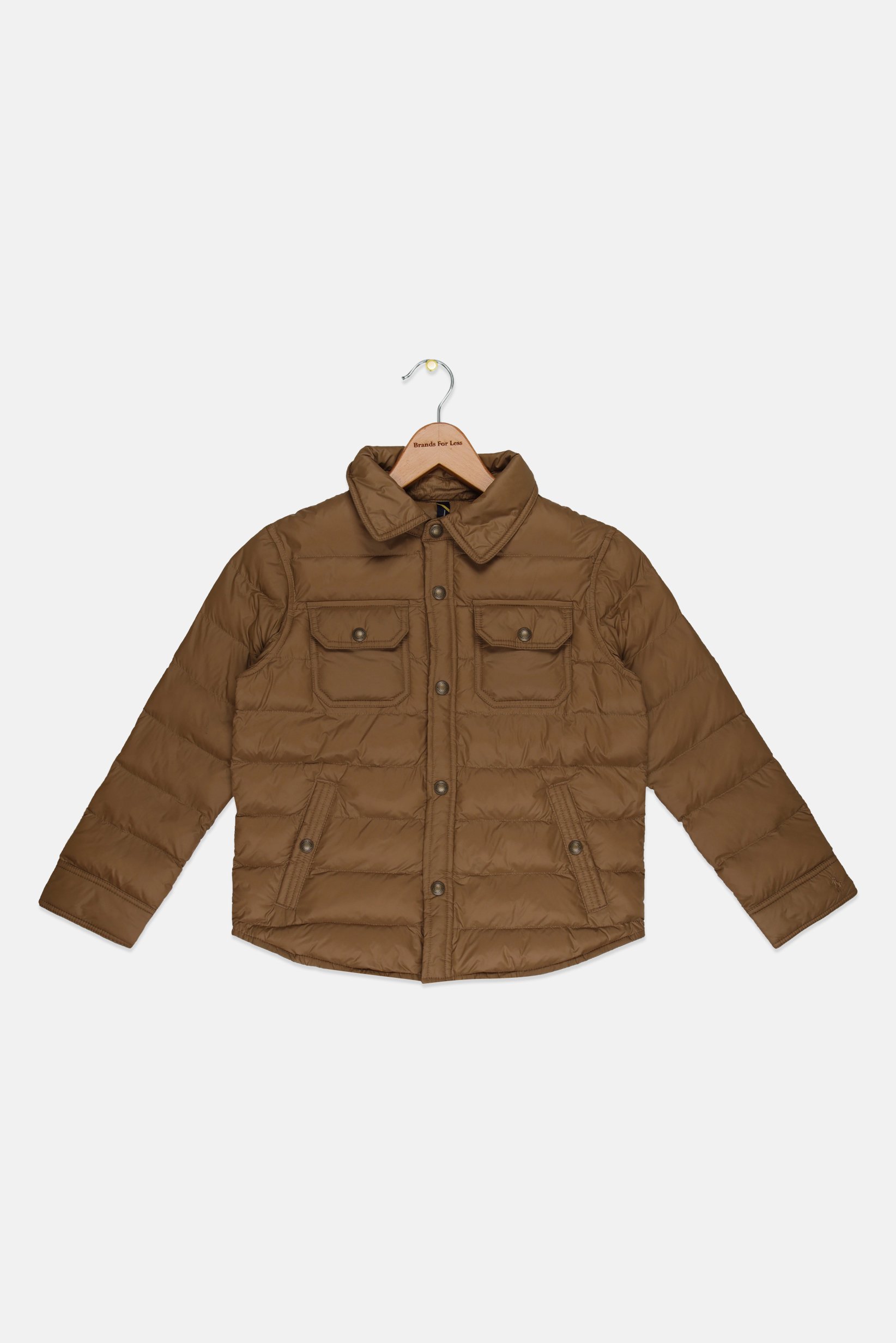 Polo Ralph Lauren Kids Boy Plain Quilted Jacket, Brown