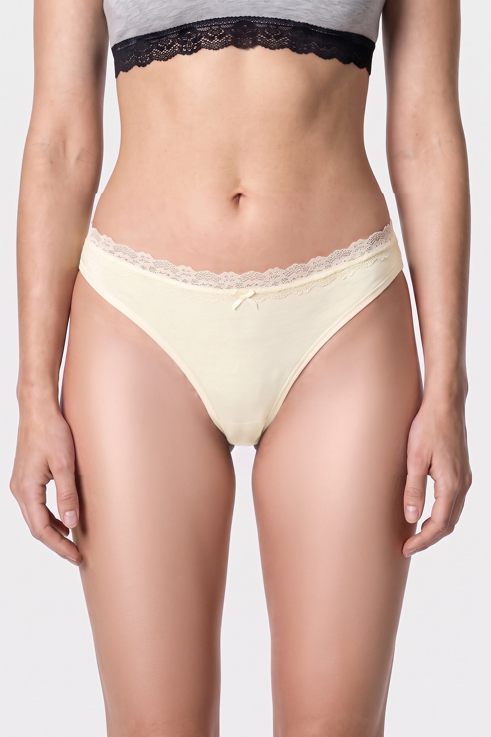 Women 5 Pieces Textured Thongs Panties, Multicolor