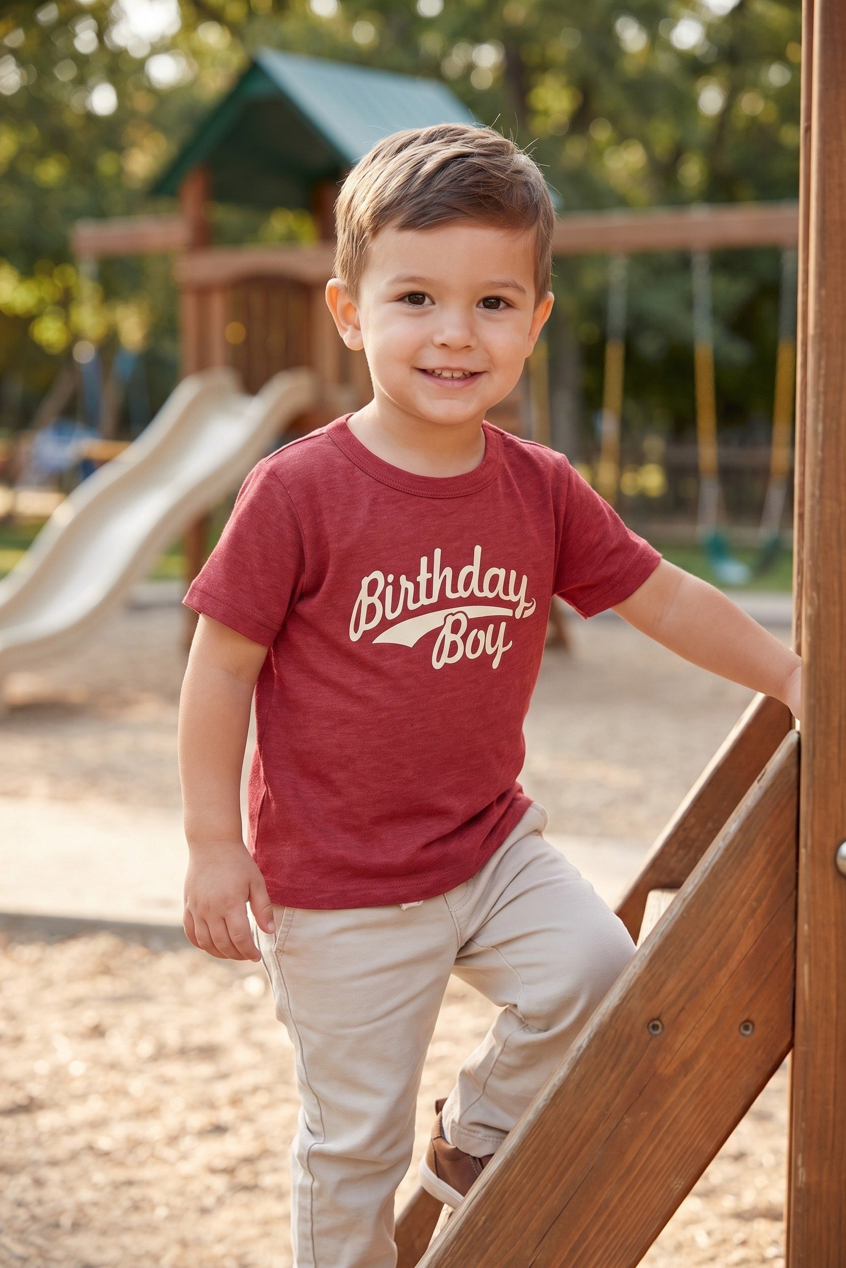 Toddlers Boy Graphic Print Short Sleeve Top, Red