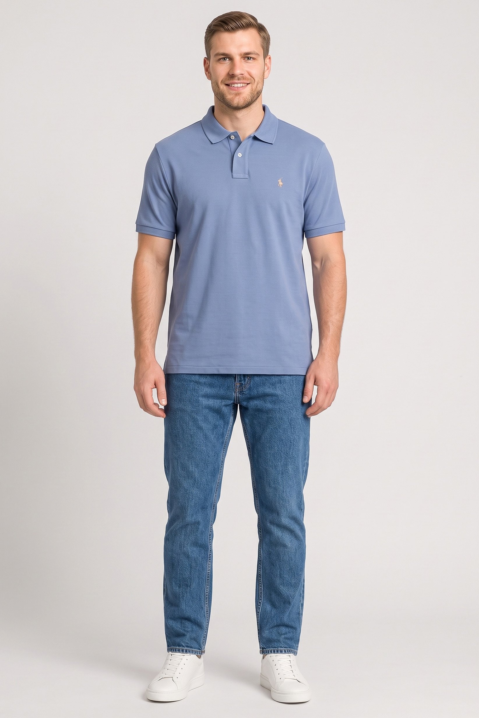 Polo Ralph Lauren Men Short Sleeve Embroidered Logo Polo Shirt, Slate Blue