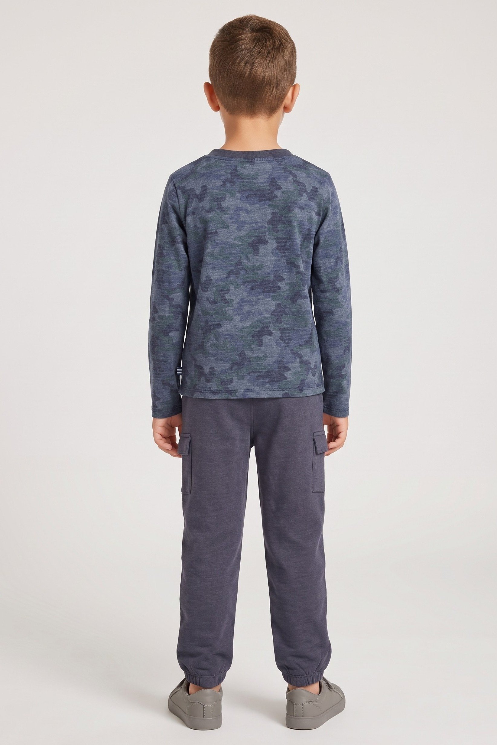 Kids Boy 2 Pcs Camouflage Long Sleeve T-Shirt And Pants Set, Multicolor