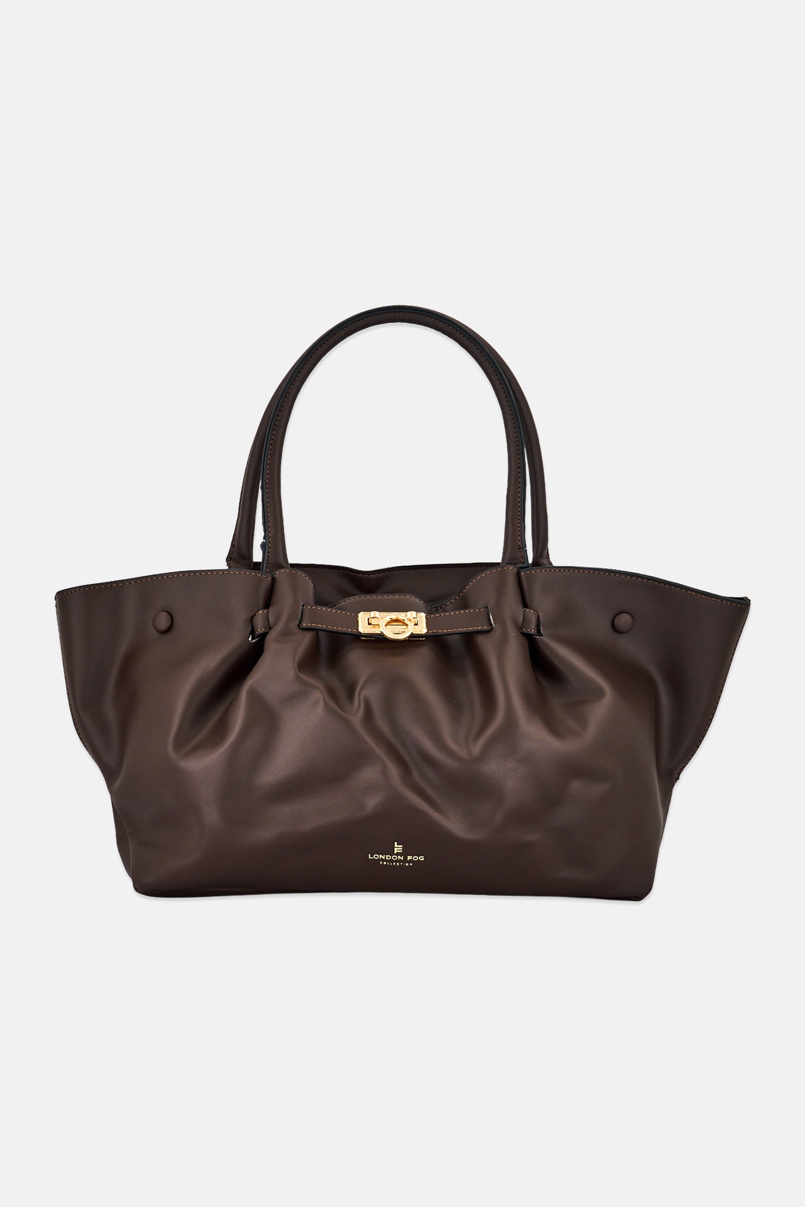 Women Brand Logo Tote Bag, Chocolate