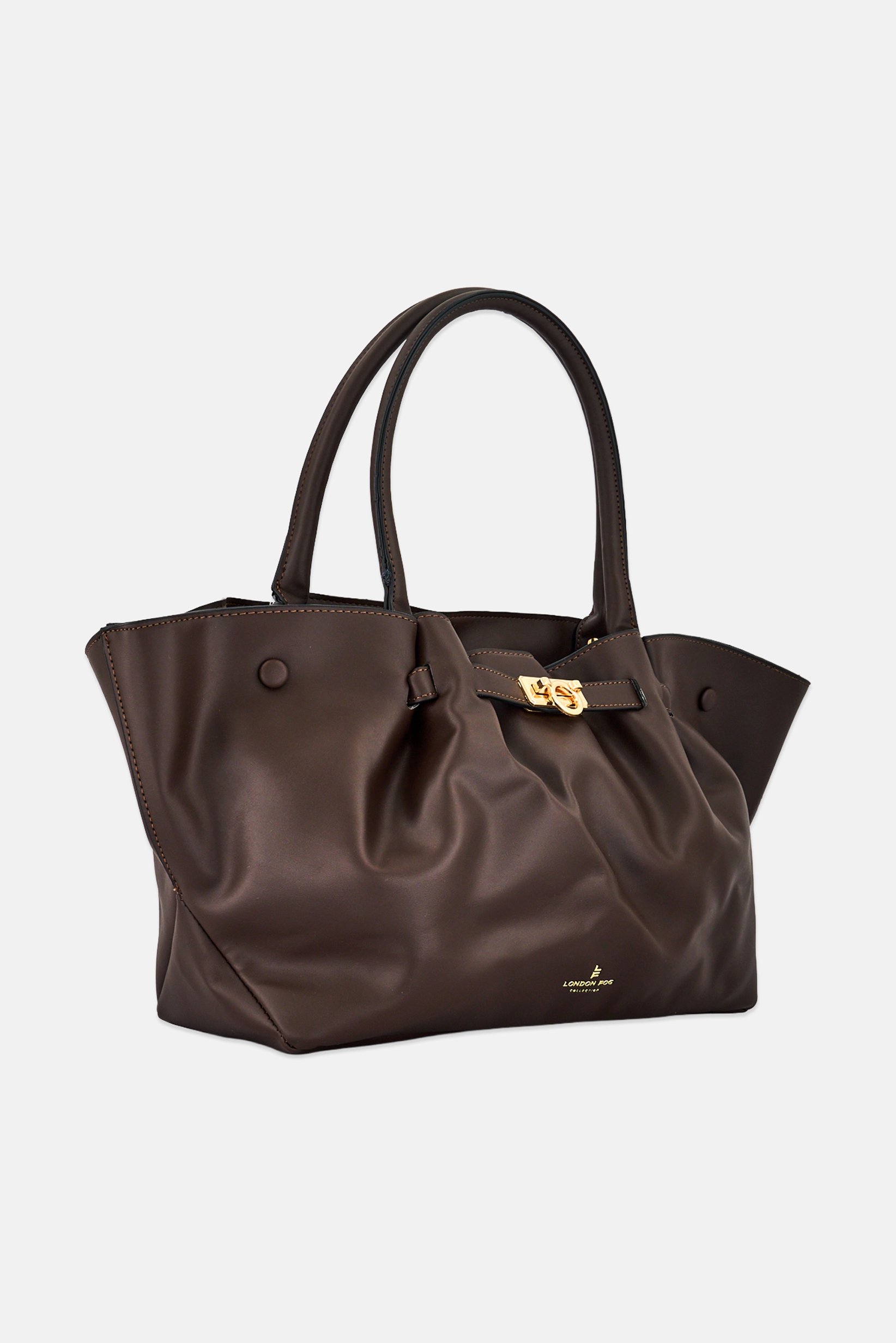 Women Brand Logo Tote Bag, Chocolate