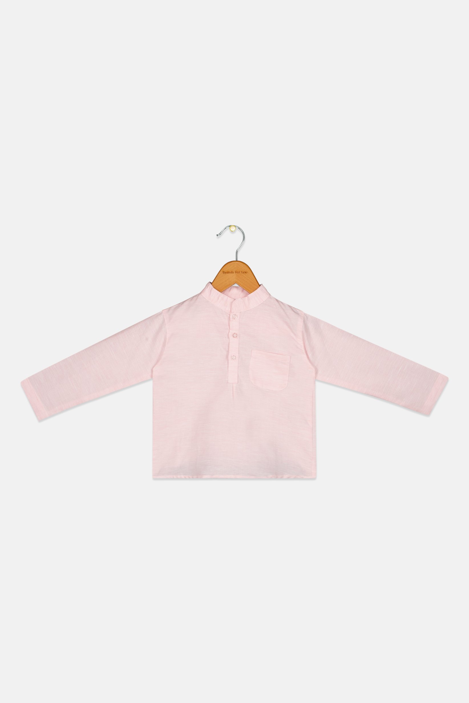 Toddlers Boy Heather Long Sleeve Azad Shirt, Light Pink