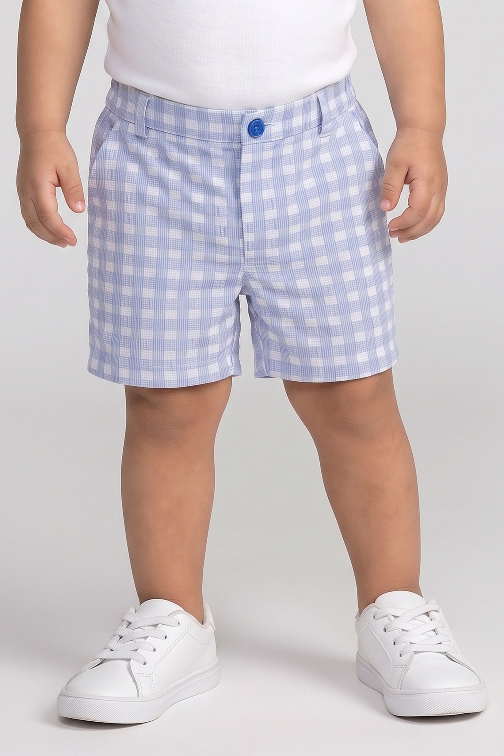 Toddlers Boy Textured Basic Shorts, Blue