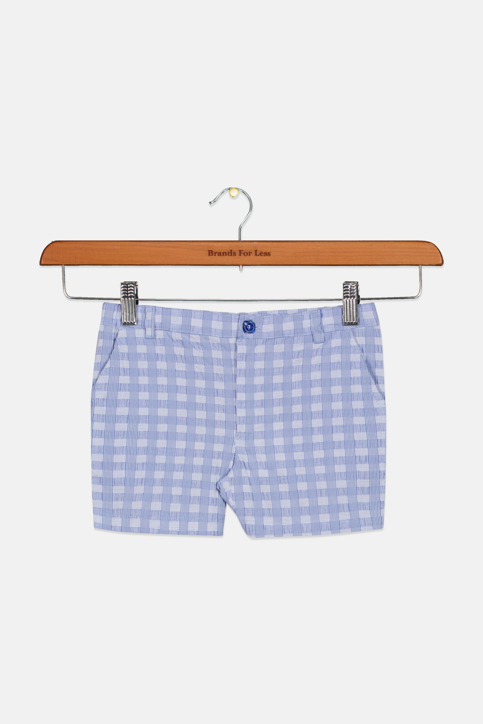 Toddlers Boy Textured Basic Shorts, Blue