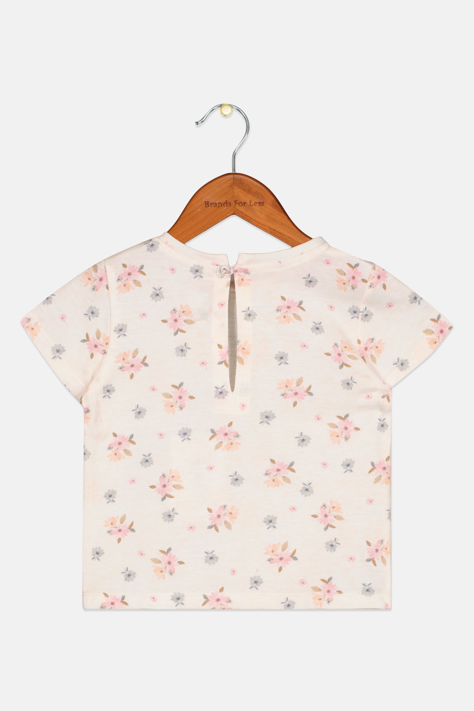 Toddlers Girl Crew Neck Short Sleeve Floral Print T-Shirt, Light Pink