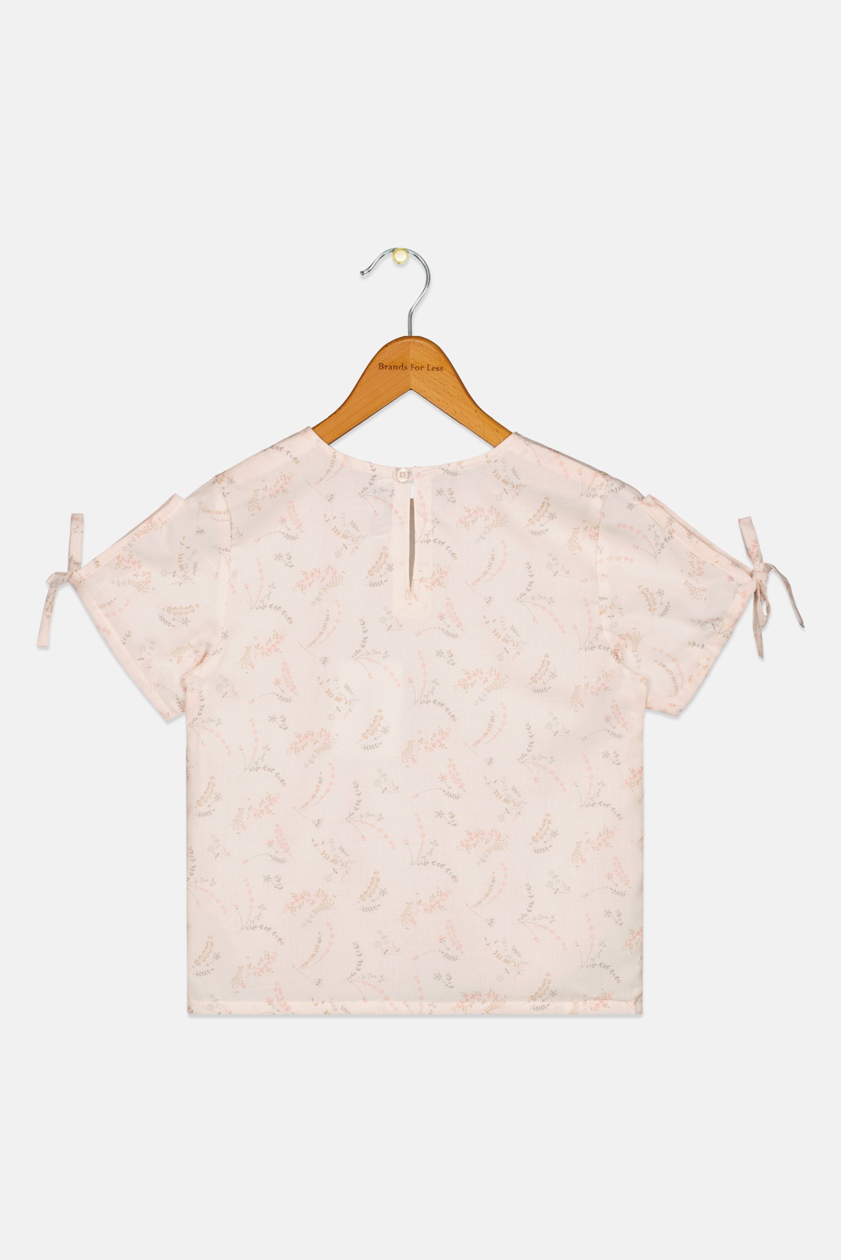 Kids Girl Crew Neck Short Sleeve Floral Print T-Shirt, Light Pink