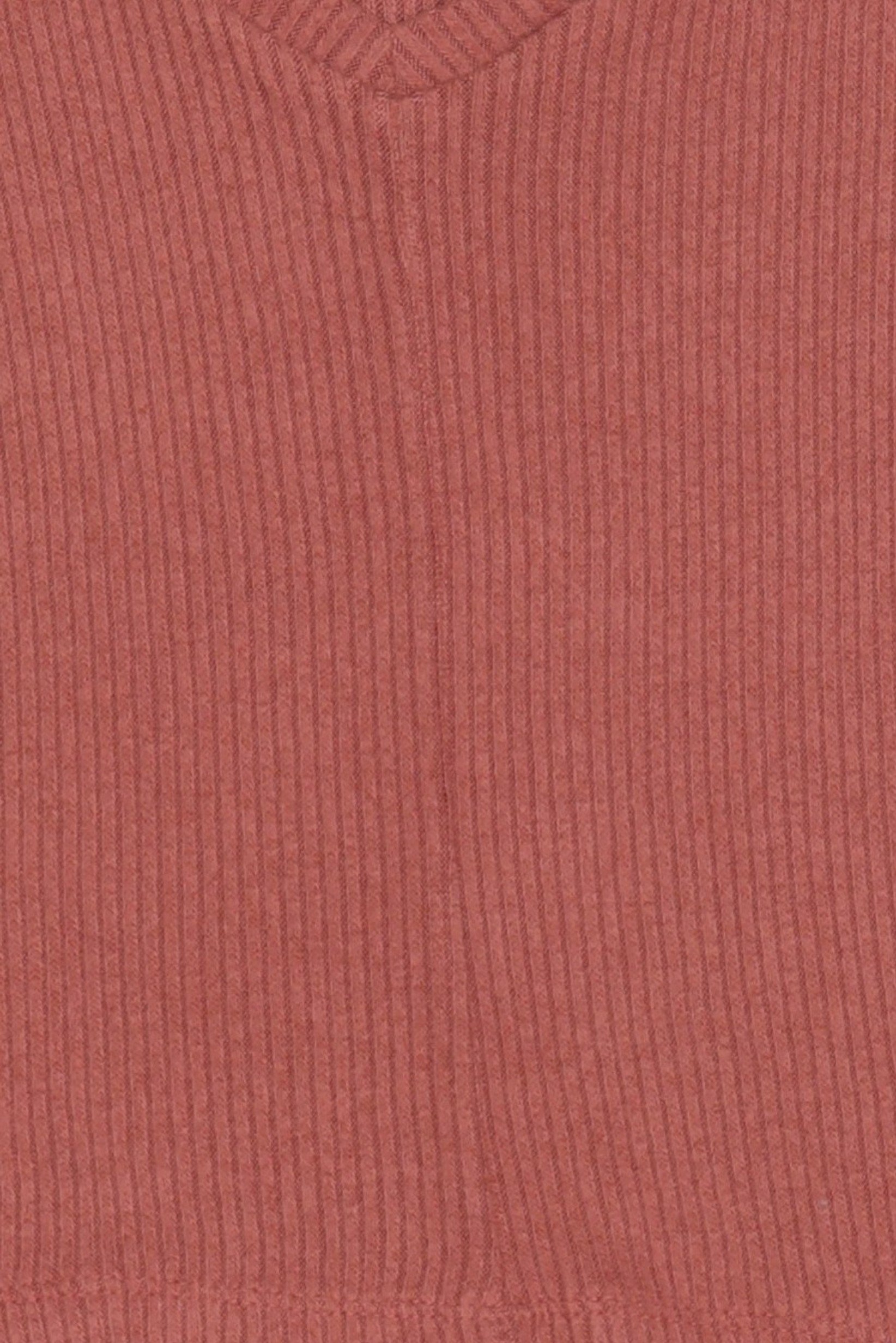 Kids Girl V Neck Textured Long Sleeves Sweater, Rust