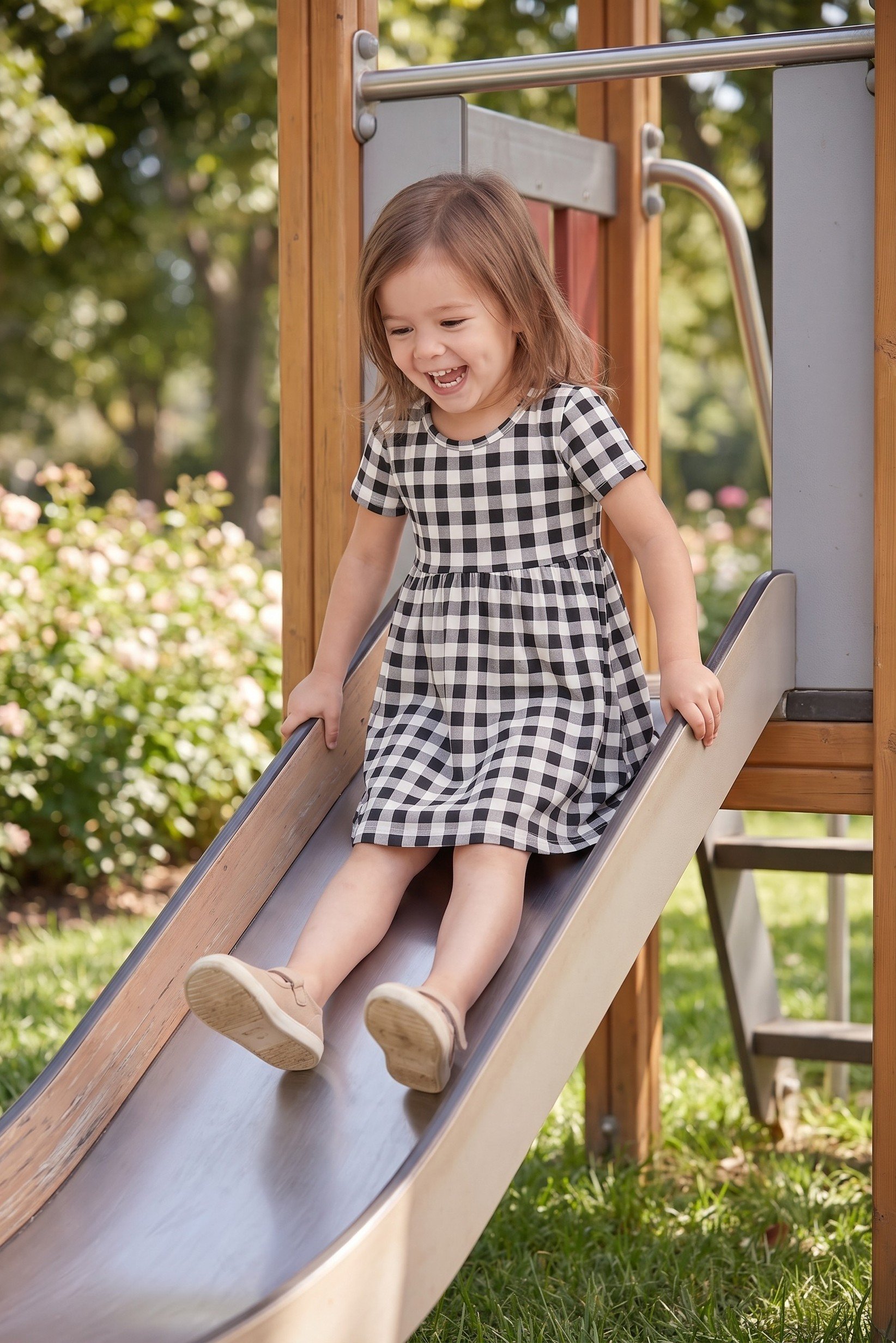 Toddlers Girl 2 Pcs Allover Print Dress, Multicolor
