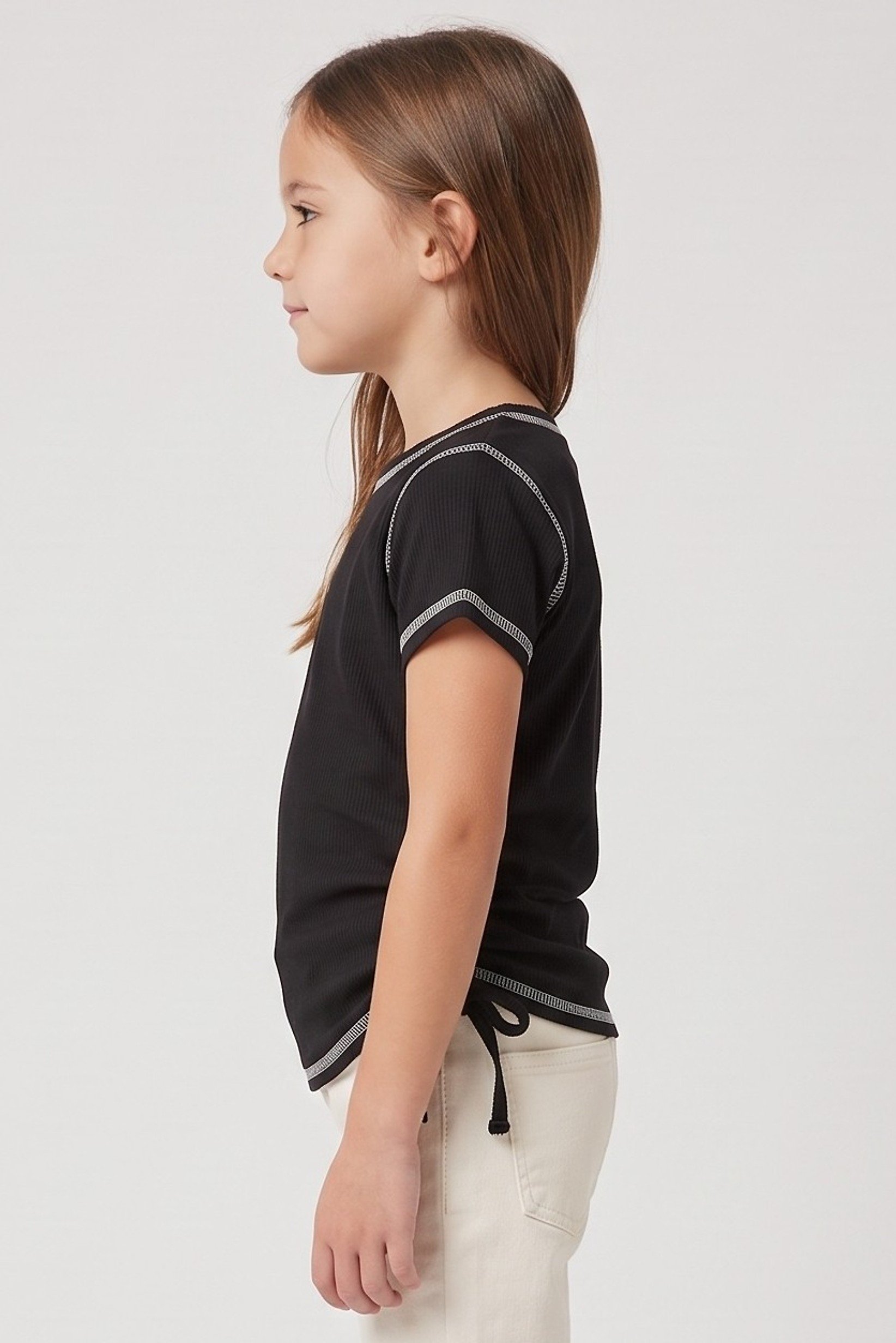 Kids Girl 3 Pcs Short Sleeve Graphic Print Top Set, Multicolor