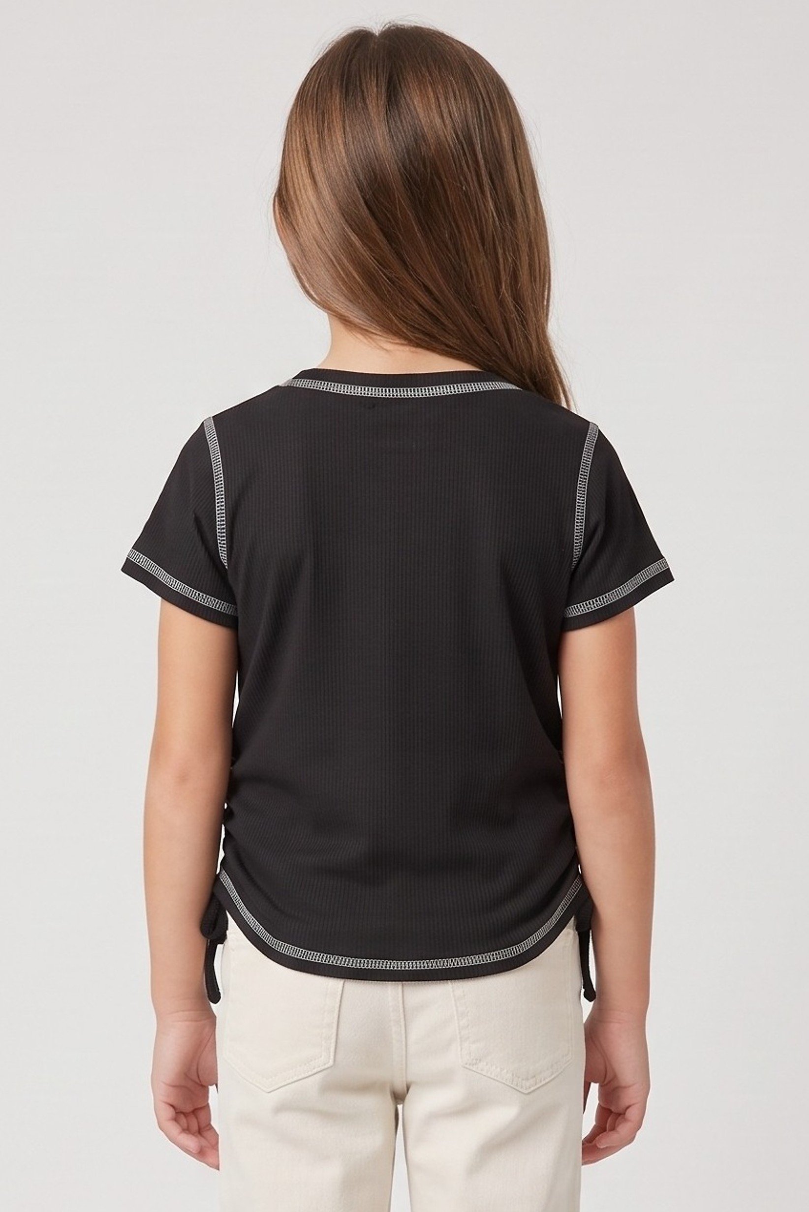 Kids Girl 3 Pcs Short Sleeve Graphic Print Top Set, Multicolor