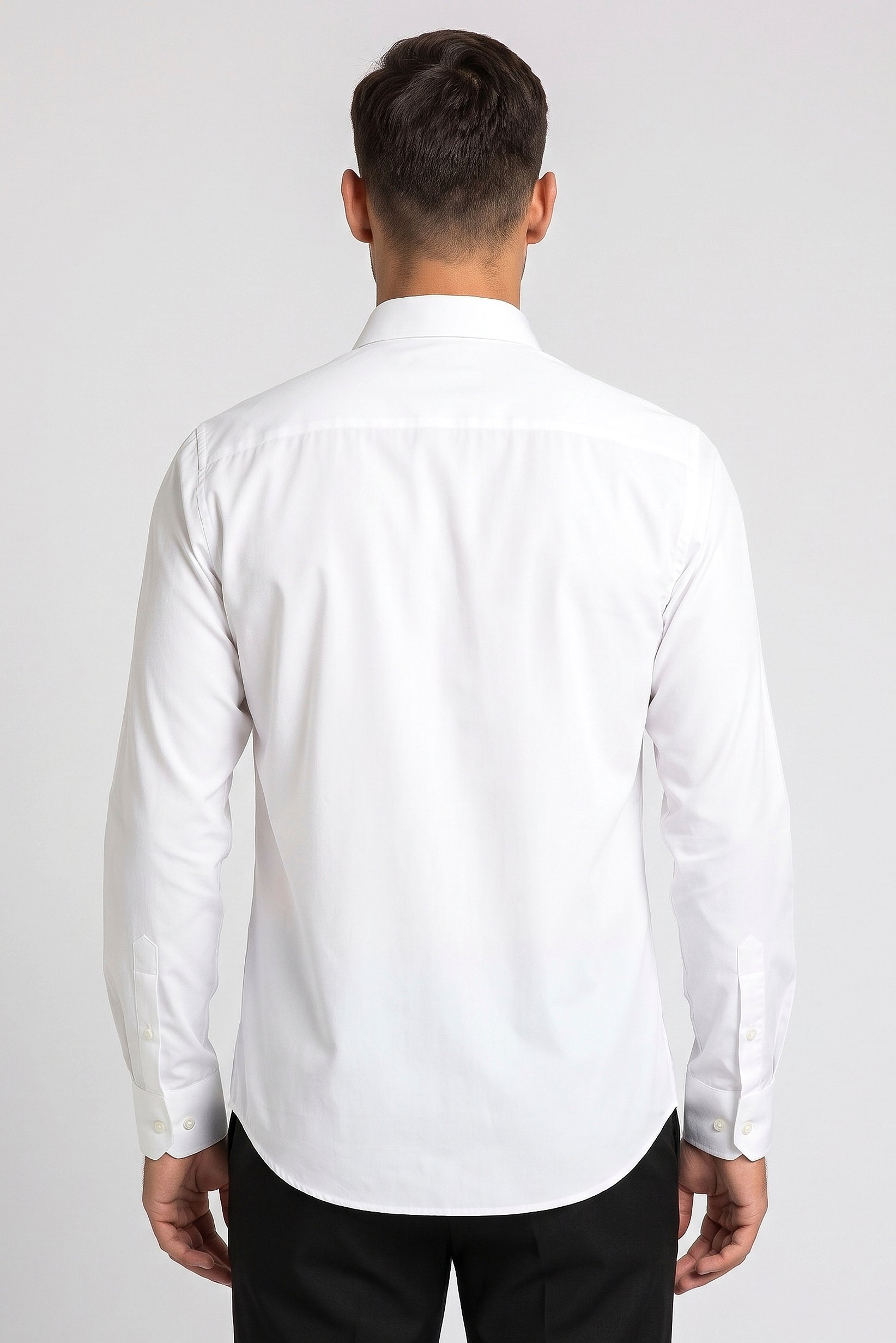Men Regular Fit Solid Long Sleeve Casual Shirt, White
