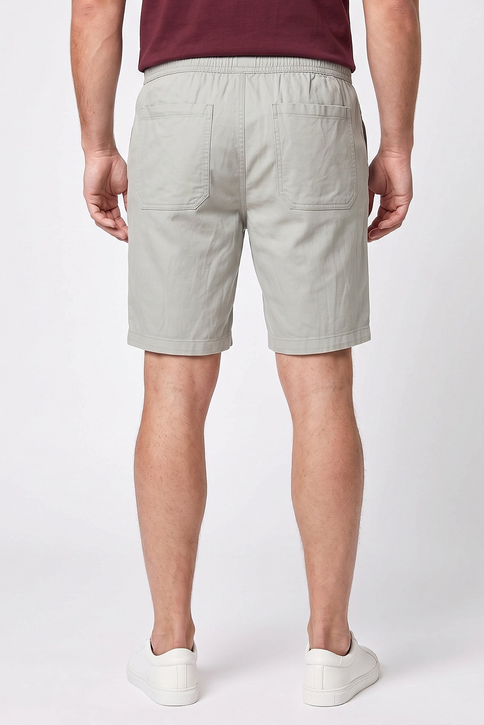 Men Solid Basic Shorts, Sage Green