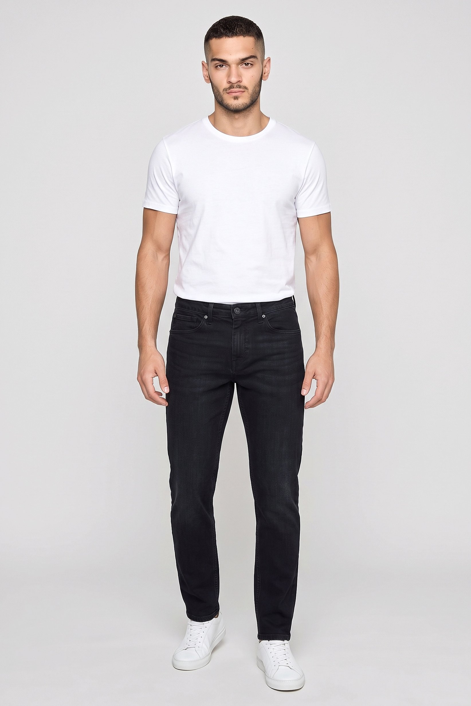 Men Slim Fit Washed Stretchable Denim Jeans, Navy