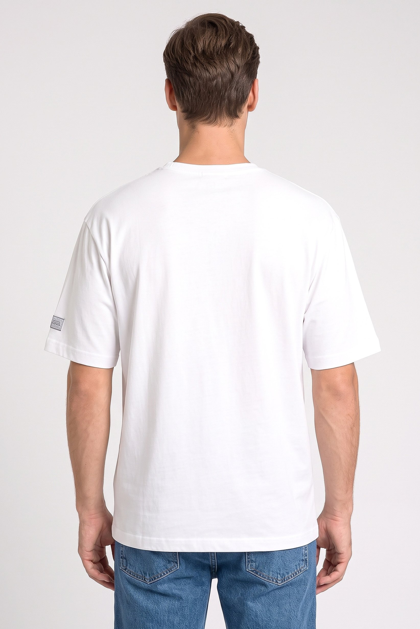 Men Crew Neck Short Sleeve Graphic Print T-Shirt, White