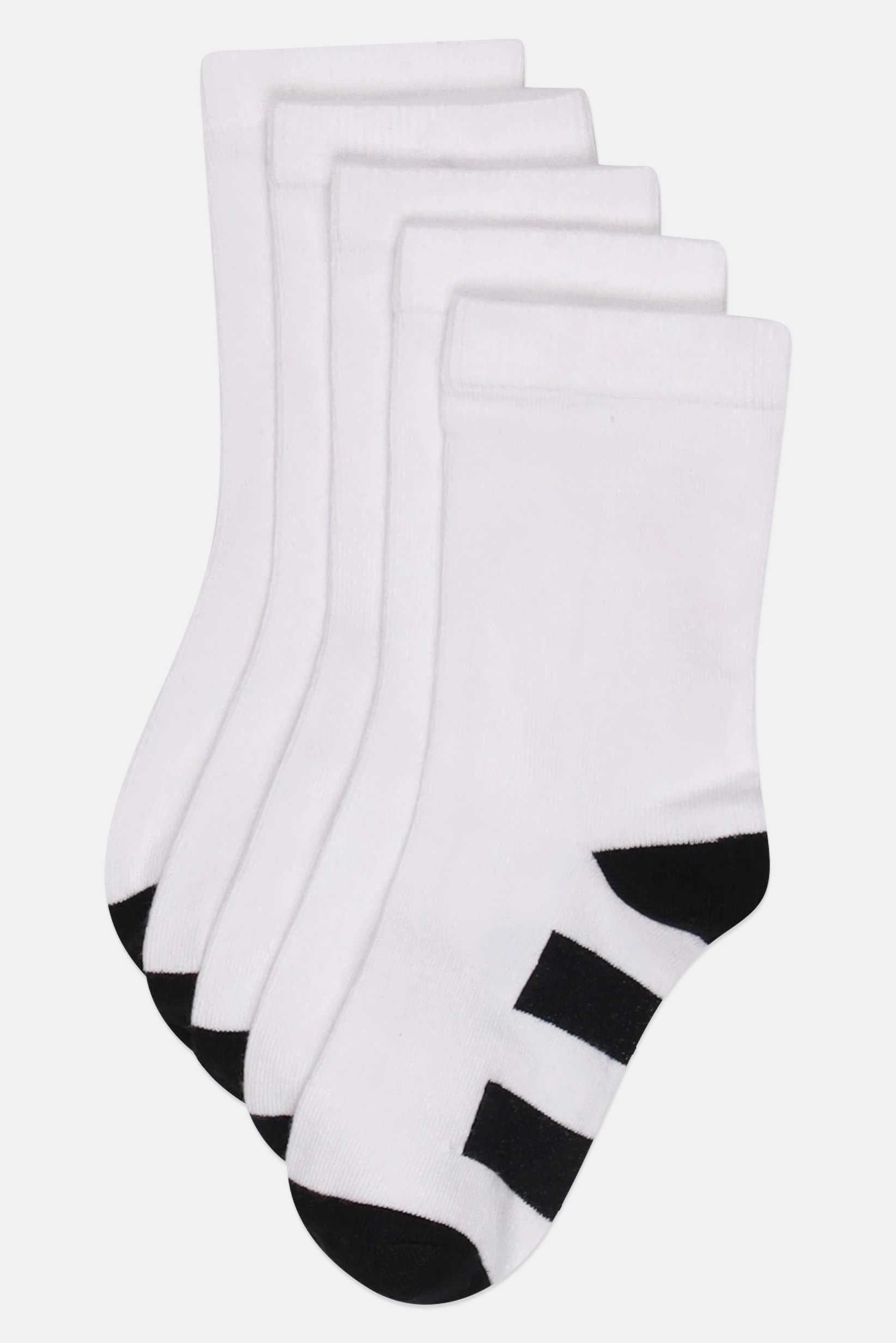 Toddlers Boy 5 Pairs Stripe Crew Socks, Multicolor