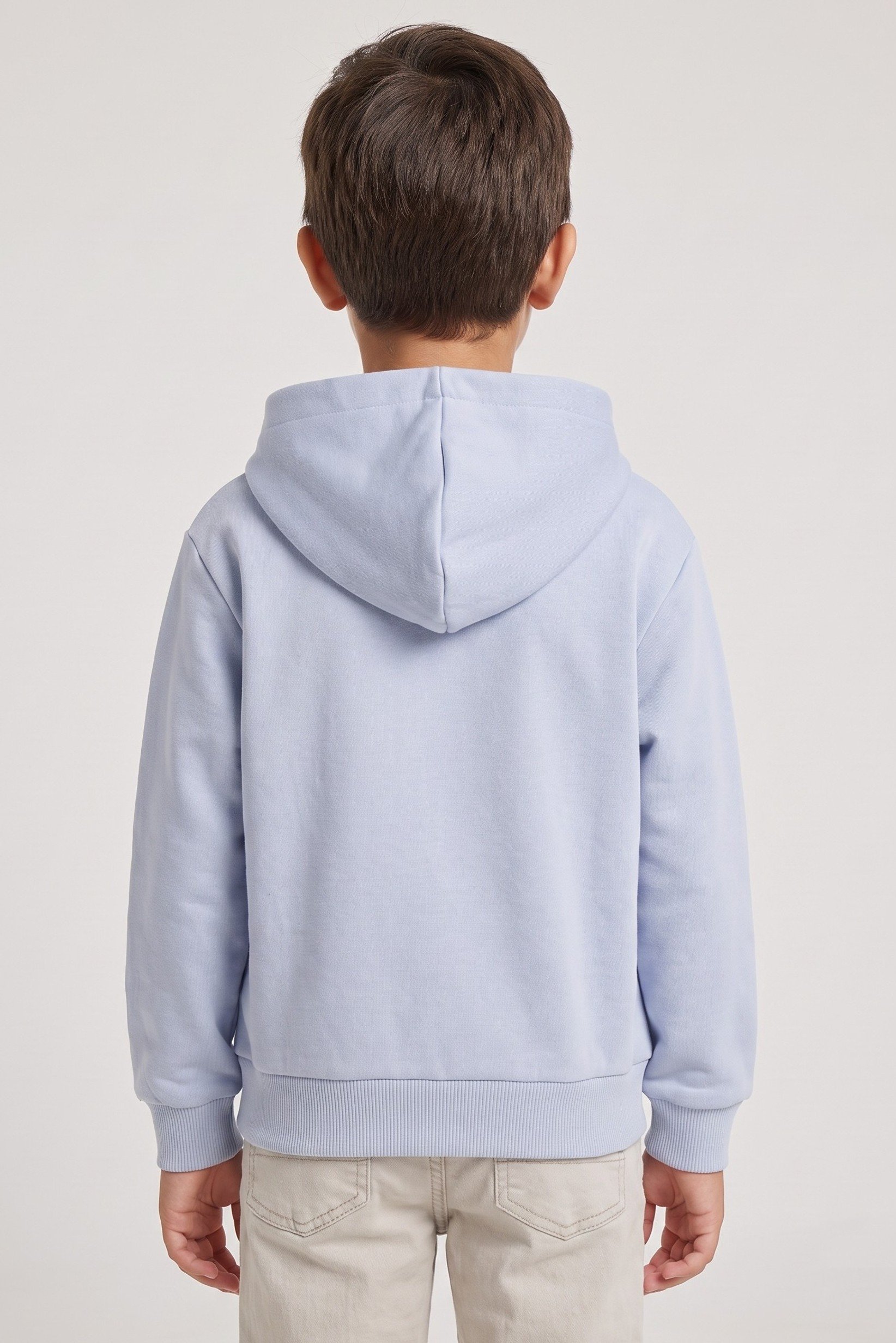 Kids Boy Graphic Print Long Sleeve Hoodie, Sky Blue