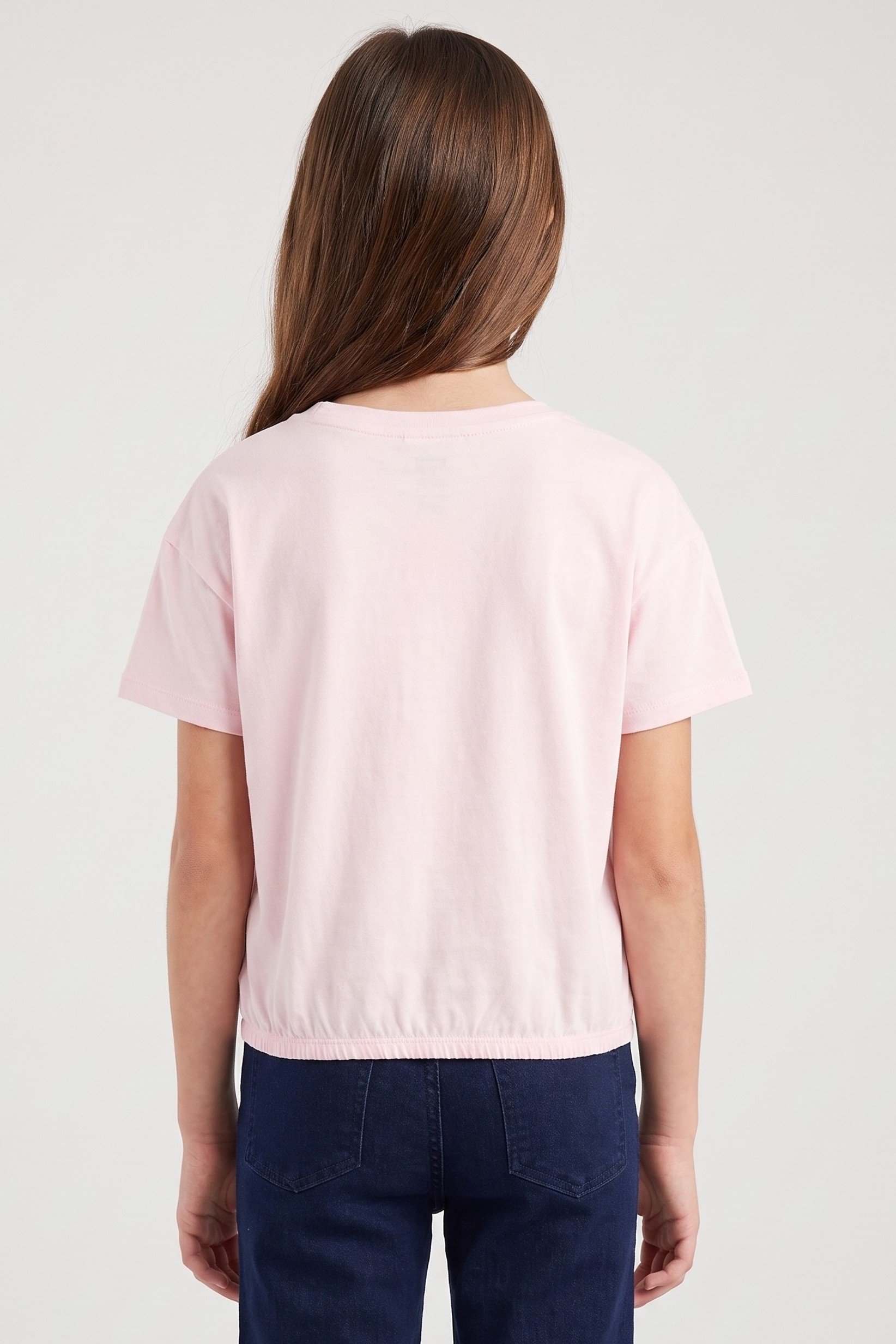 Kids Girl Brand Logo Short Sleeve Top, Pink