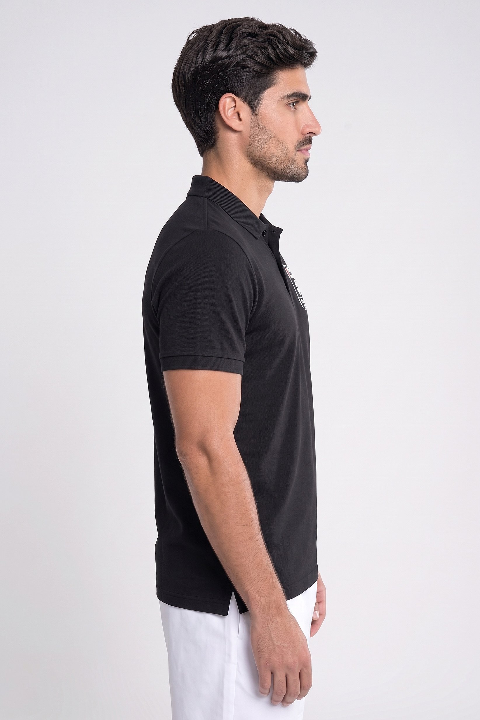 Men Sportswear Fit Short Sleeve Outdoor Polo Shirt, Navy