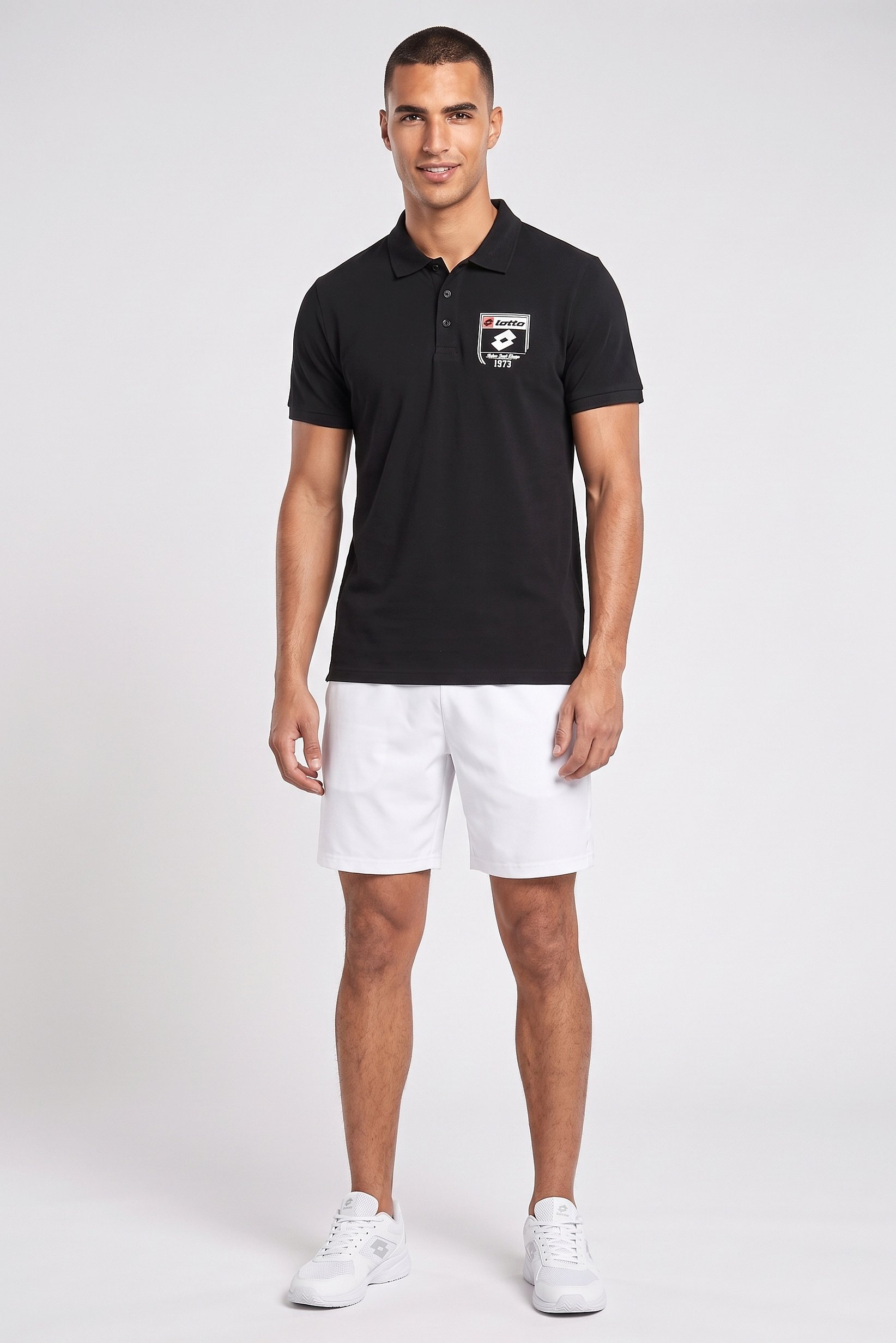 Men Sportswear Fit Short Sleeve Outdoor Polo Shirt, Black