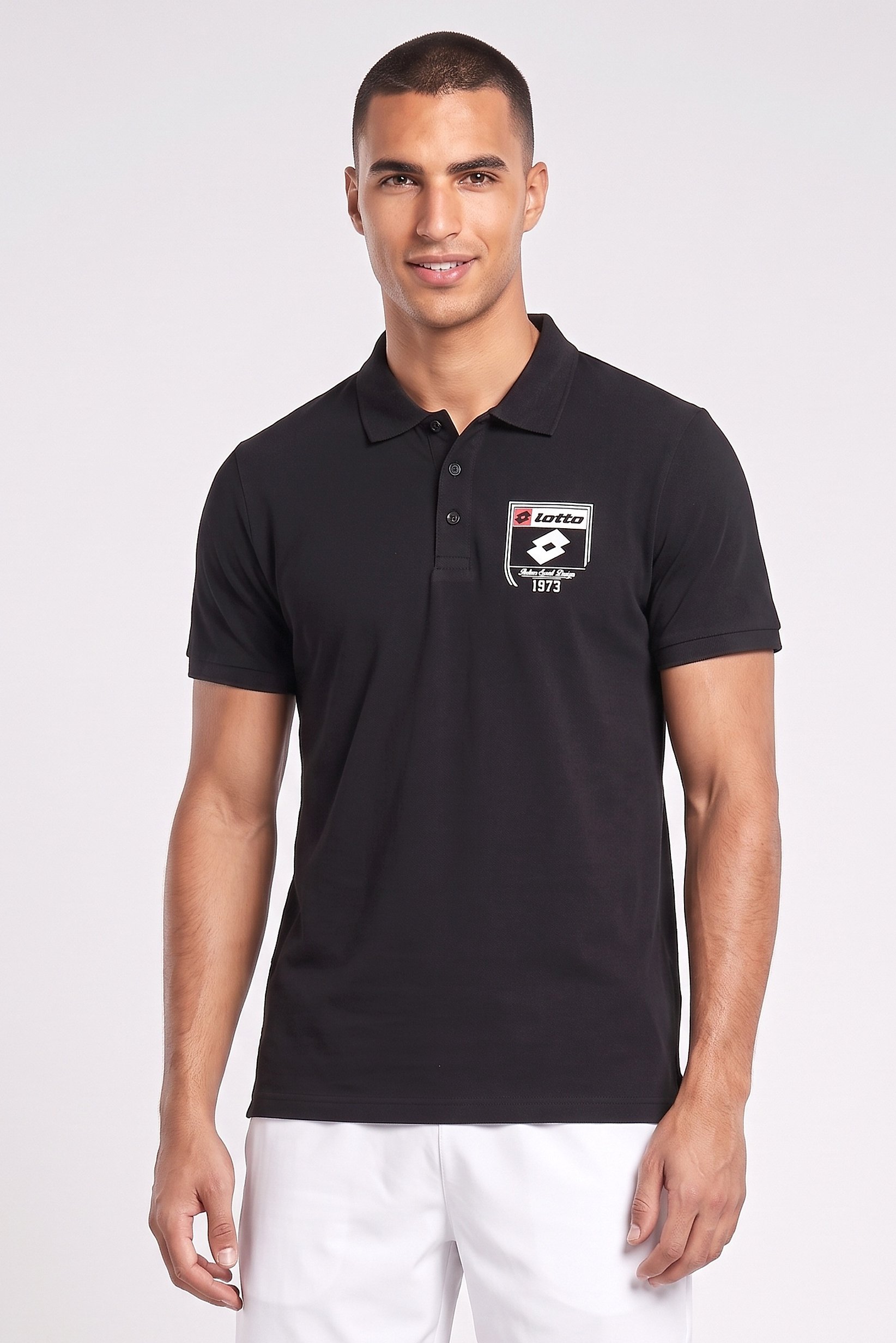 Men Sportswear Fit Short Sleeve Outdoor Polo Shirt, Black