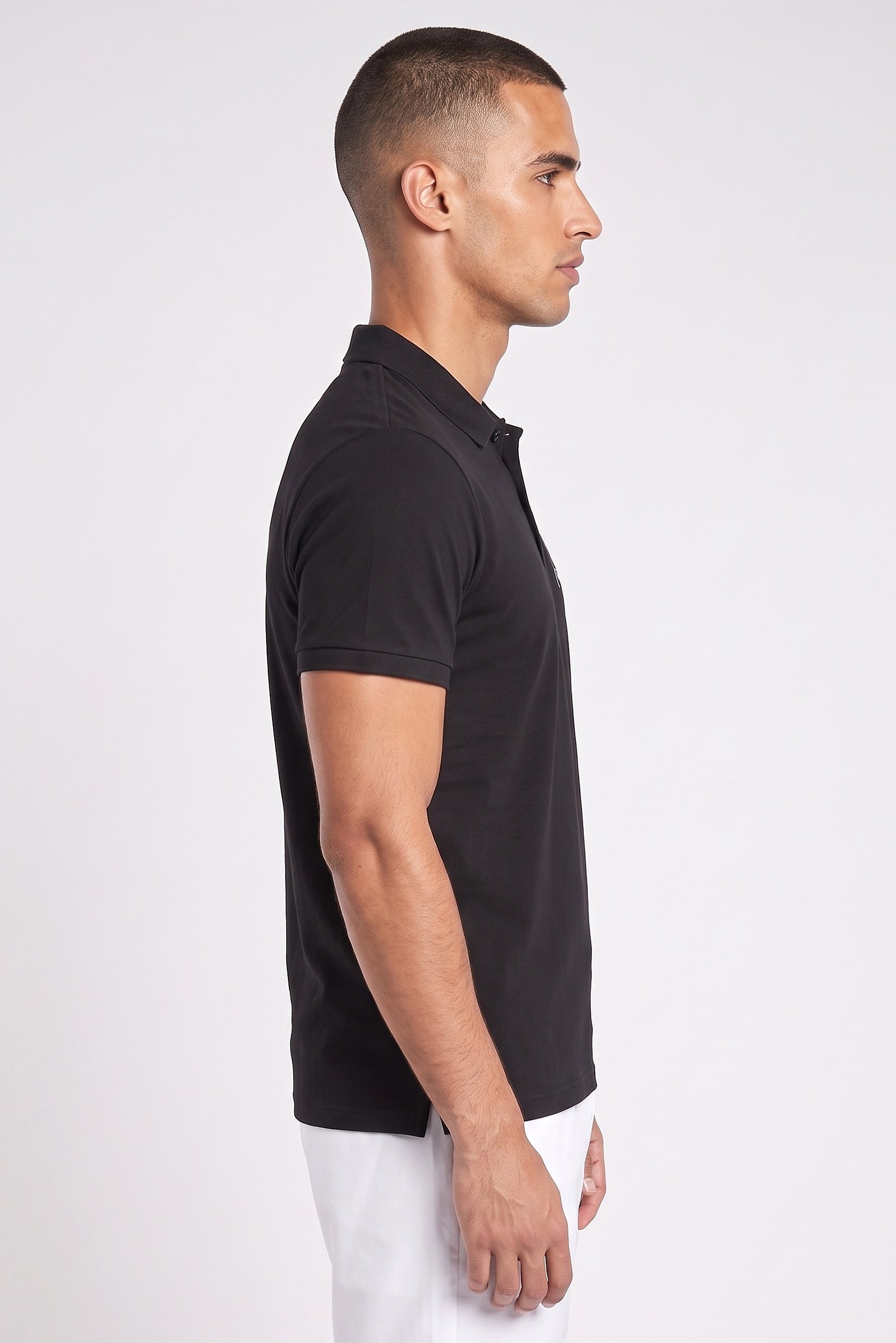 Men Sportswear Fit Short Sleeve Outdoor Polo Shirt, Black