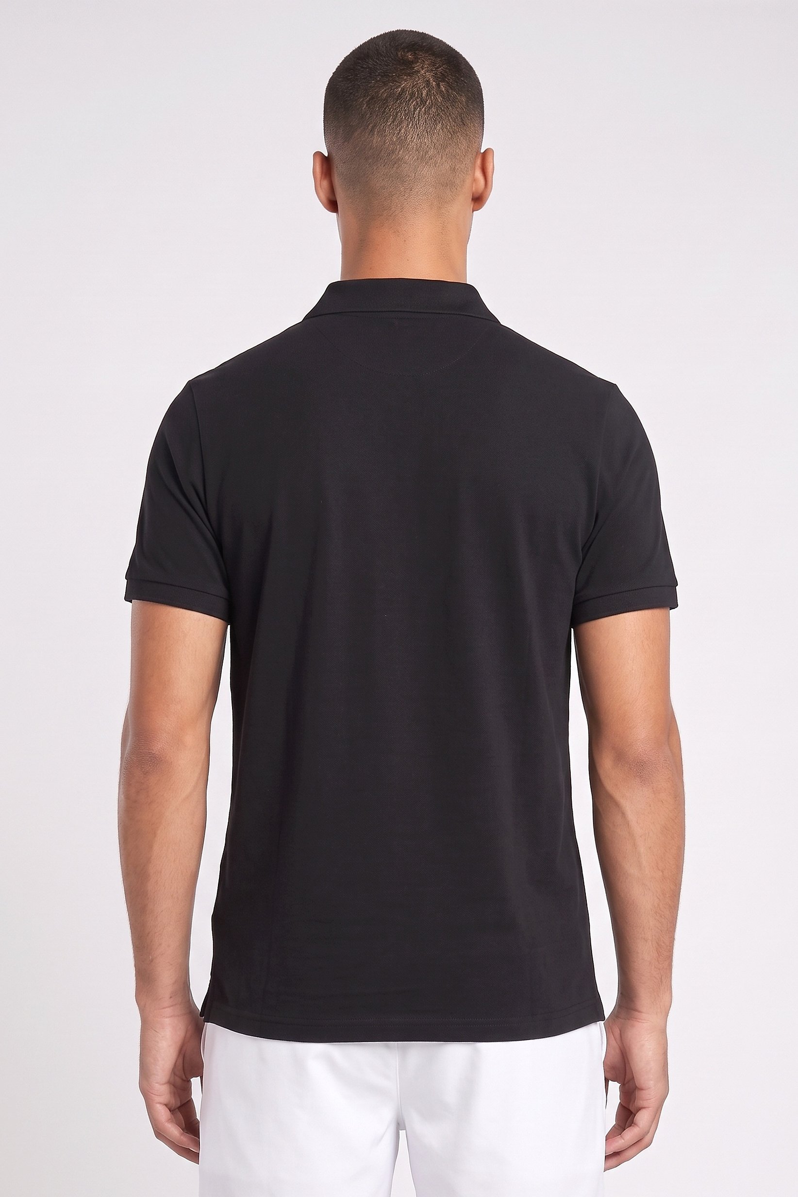 Men Sportswear Fit Short Sleeve Outdoor Polo Shirt, Black