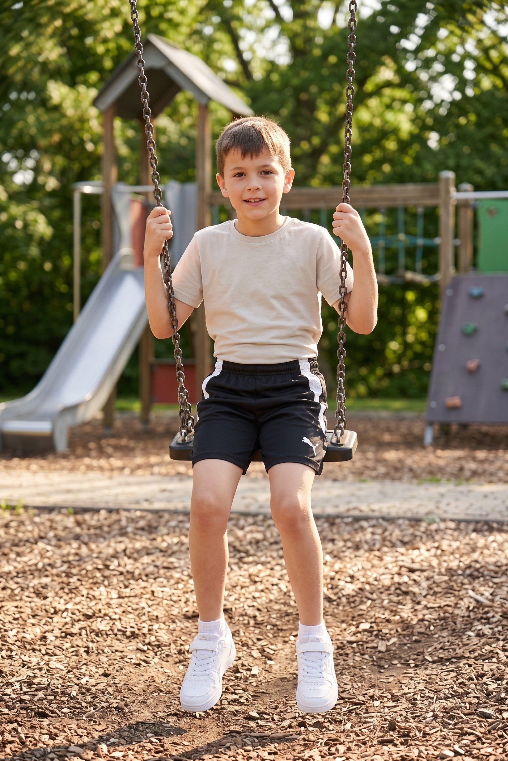 Kids Boy Sportswear Fit Training Shorts, Black