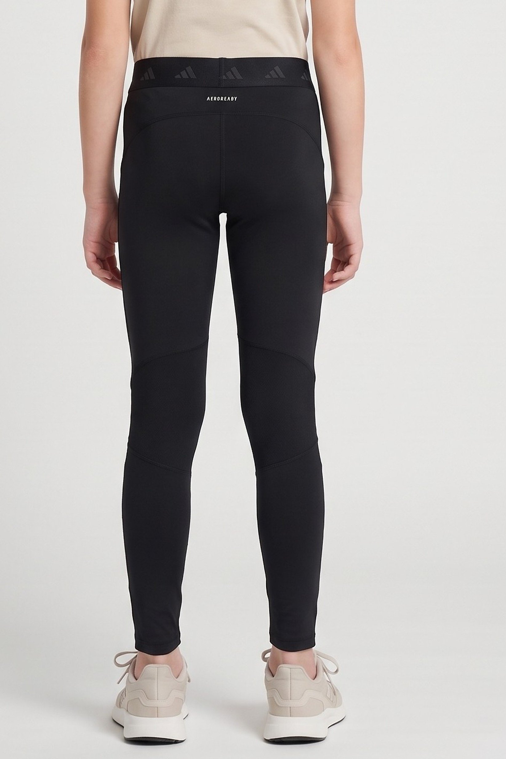 Kids Girl Brand Logo Training Tights, Black