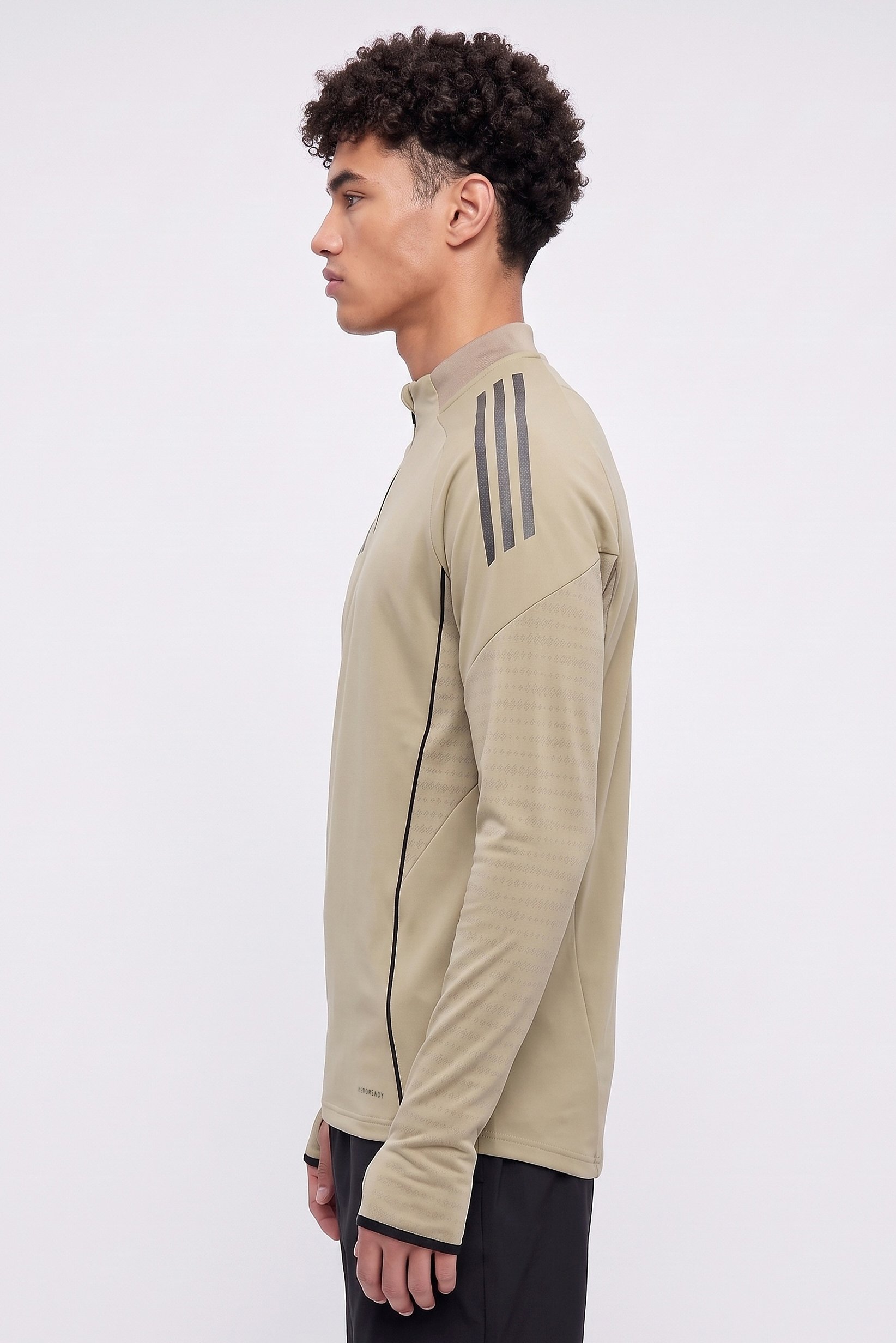 Men Slim Fit Long Sleeve Football Sweatshirt, Khaki