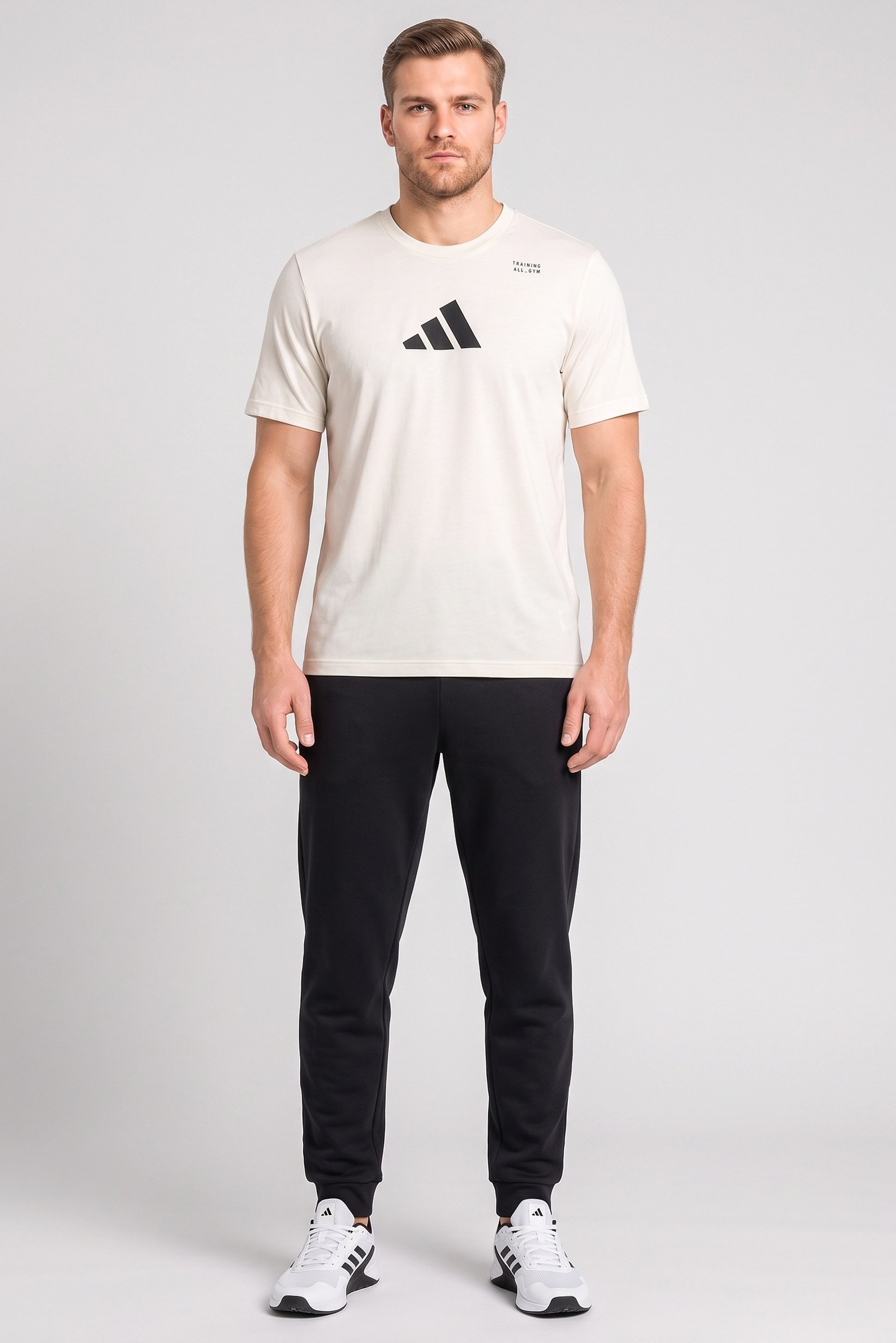 Men Sportswear Fit Short Sleeve Training T-Shirt, Beige