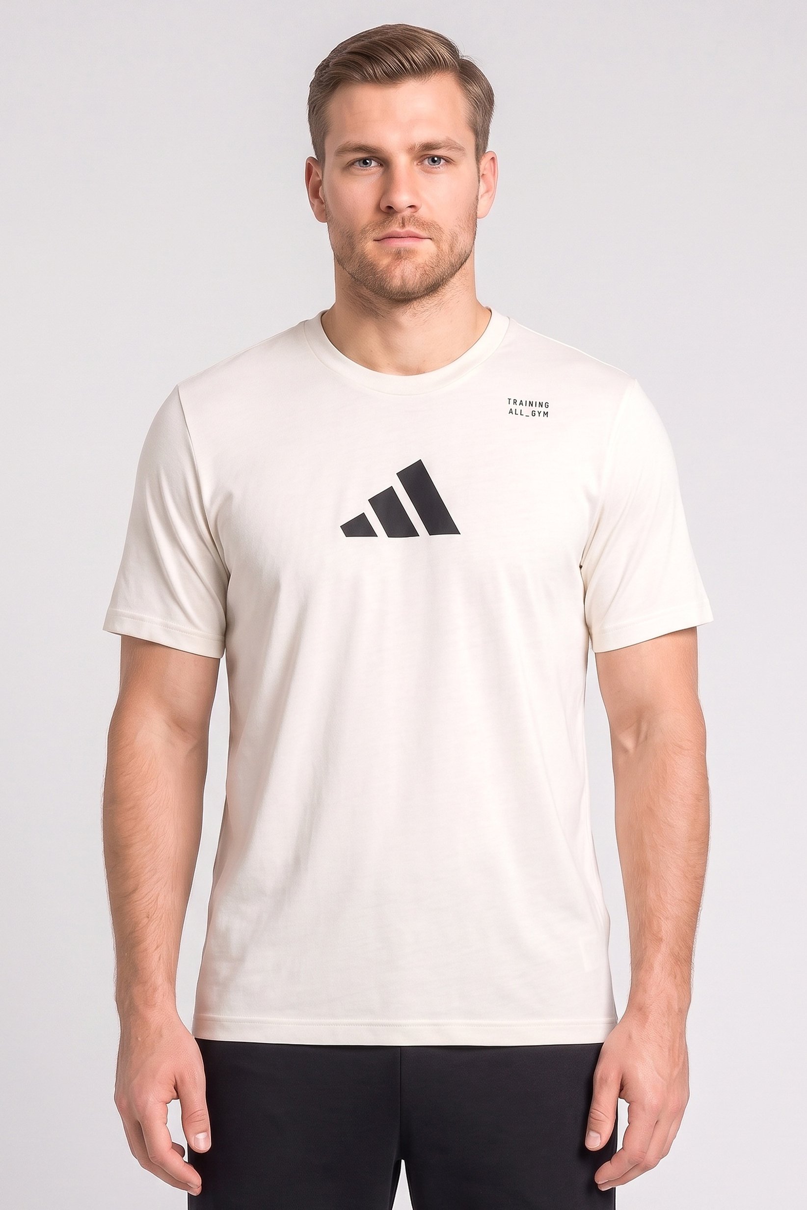 Men Sportswear Fit Short Sleeve Training T-Shirt, Beige