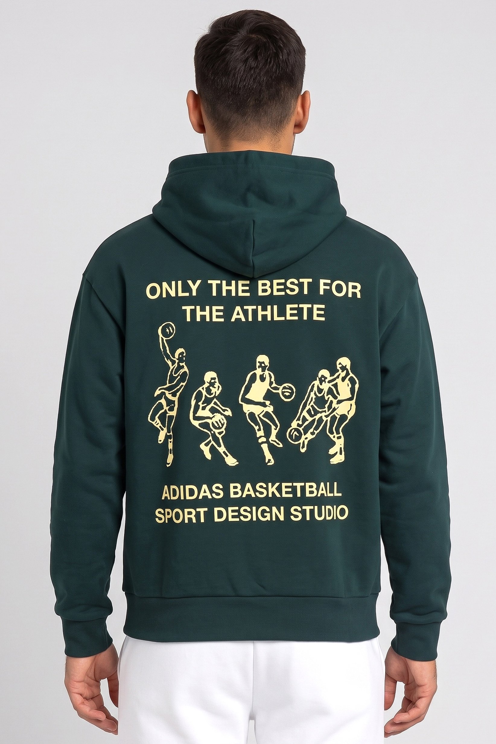Men Sportswear Fit Long Sleeve Outdoor Hoodie, Dark Green