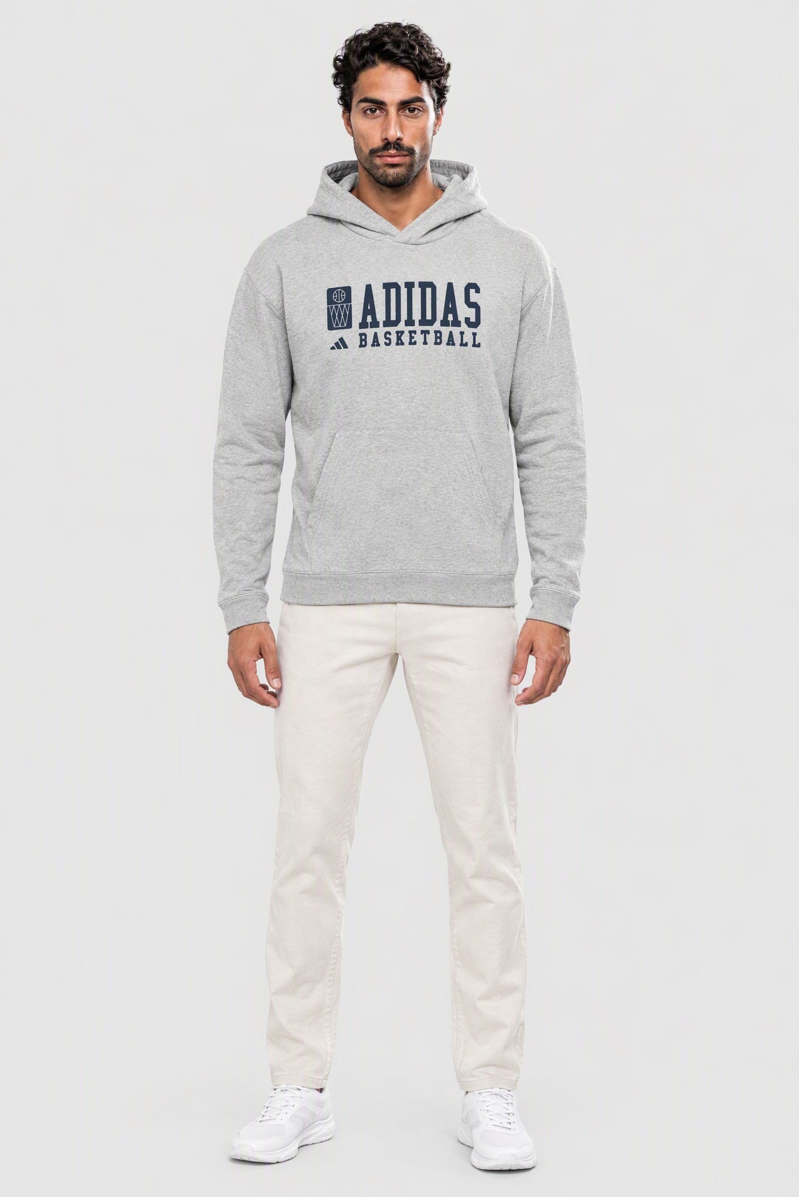 Men Sportswear Fit Long Sleeve Outdoor Hoodie, Grey