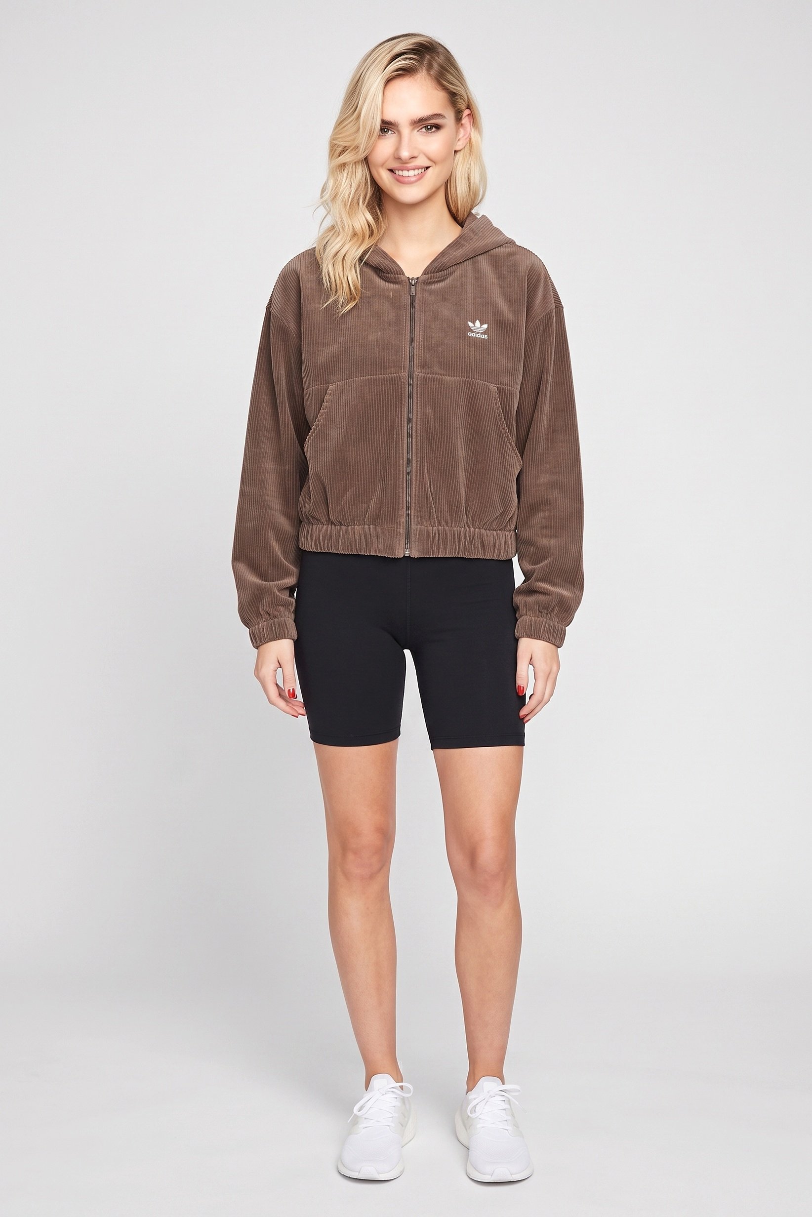 Women Sportswear Fit Long Sleeve Outdoor Track Jacket, Brown